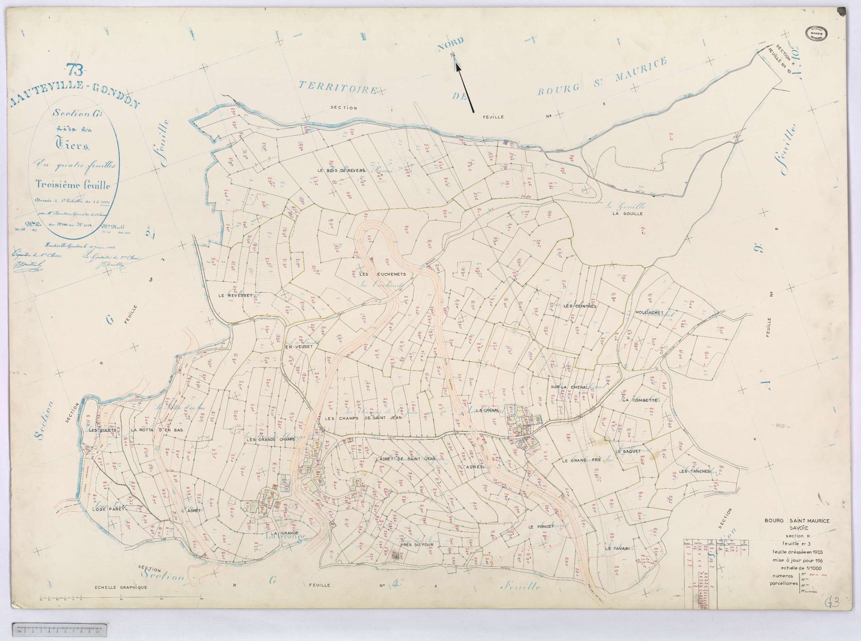 Bourg-Saint-Maurice - Cadastre rénové (1935).