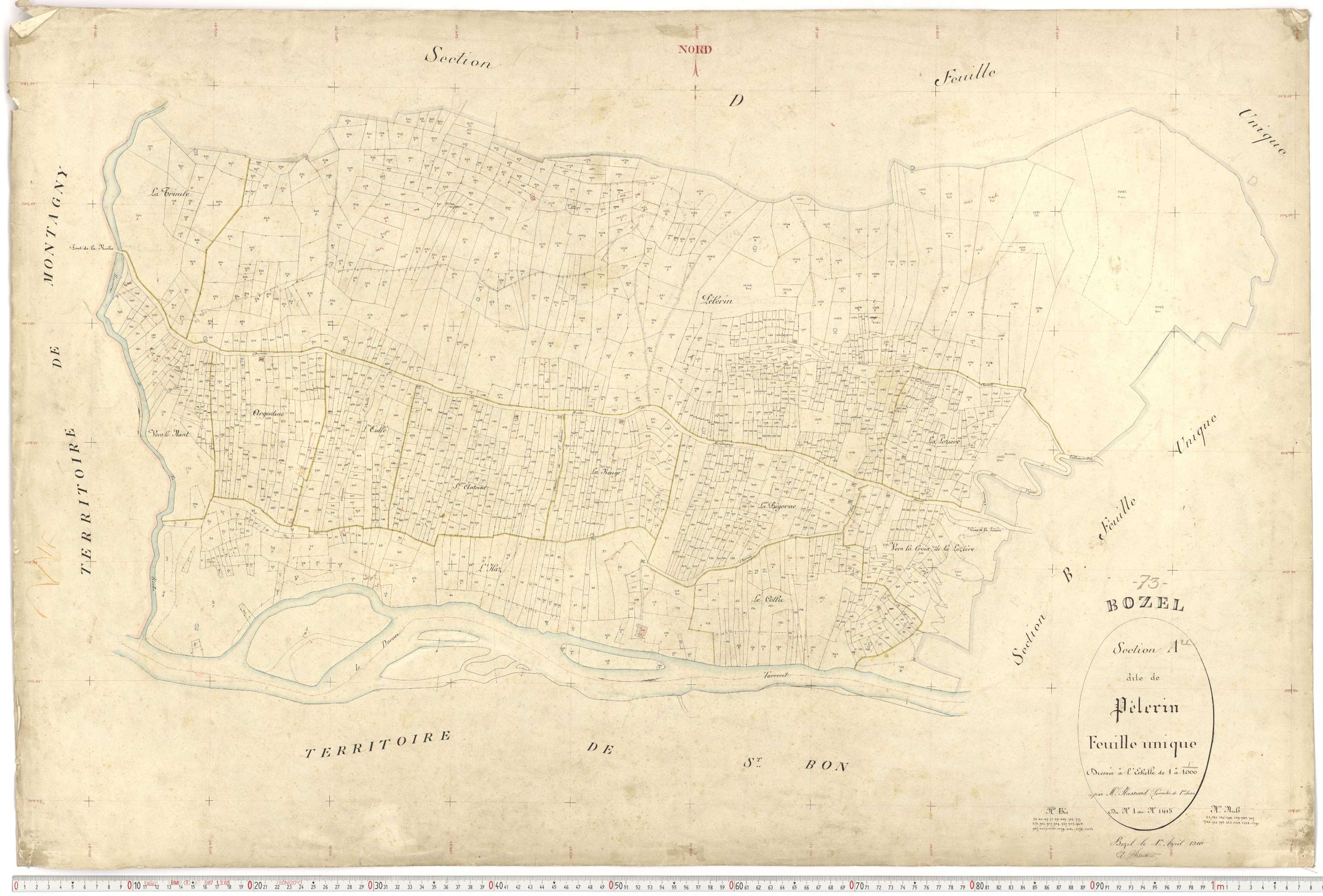 Bozel - Plans cadastraux du premier cadastre français.