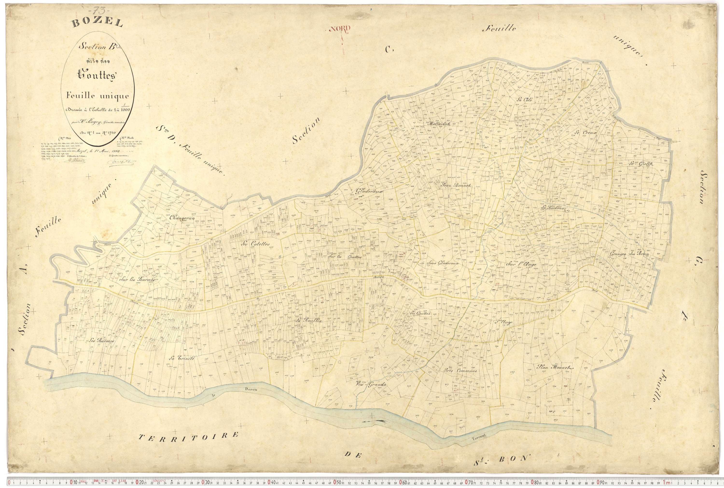 Bozel - Plans cadastraux du premier cadastre français.