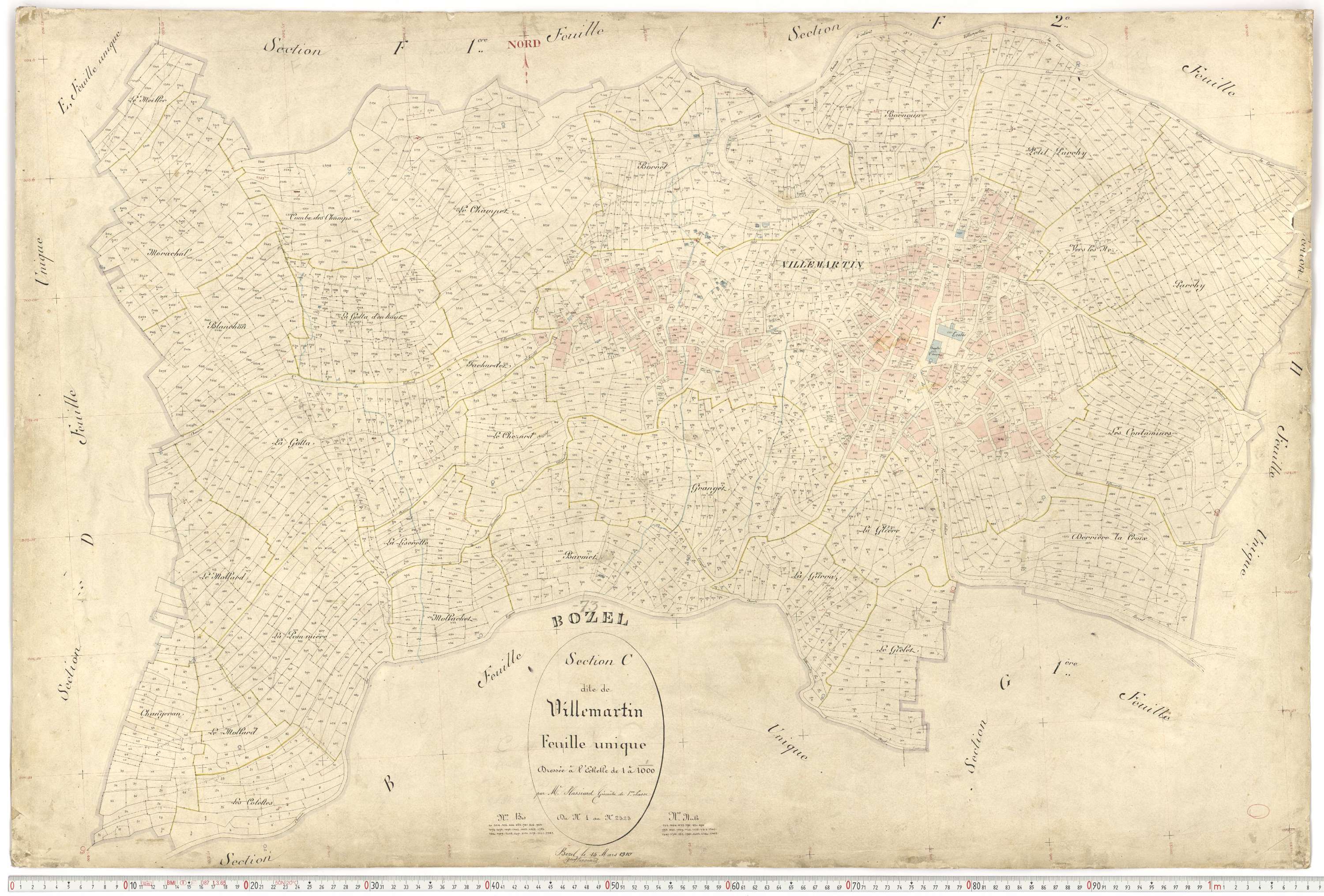 Bozel - Plans cadastraux du premier cadastre français.