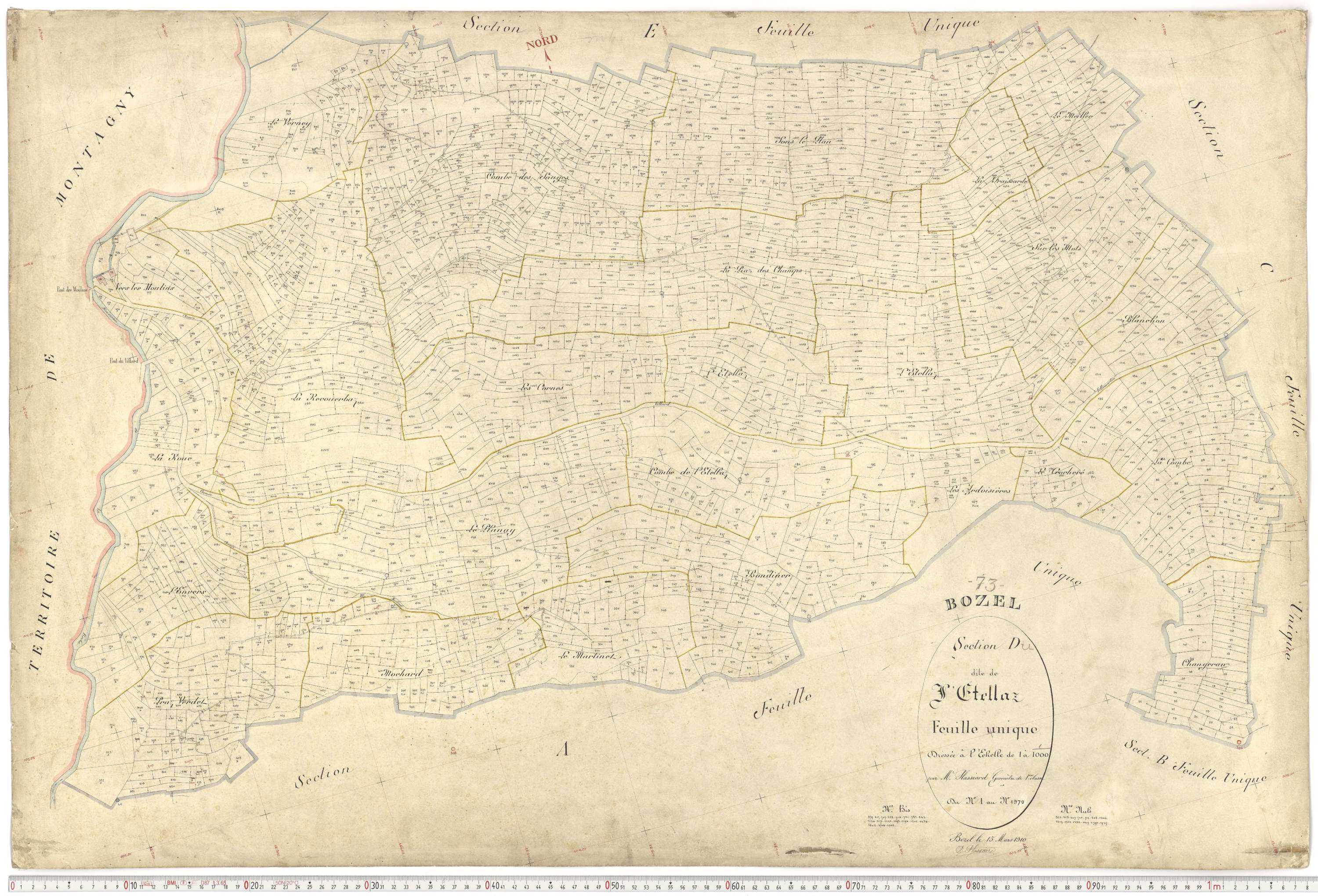 Bozel - Plans cadastraux du premier cadastre français.
