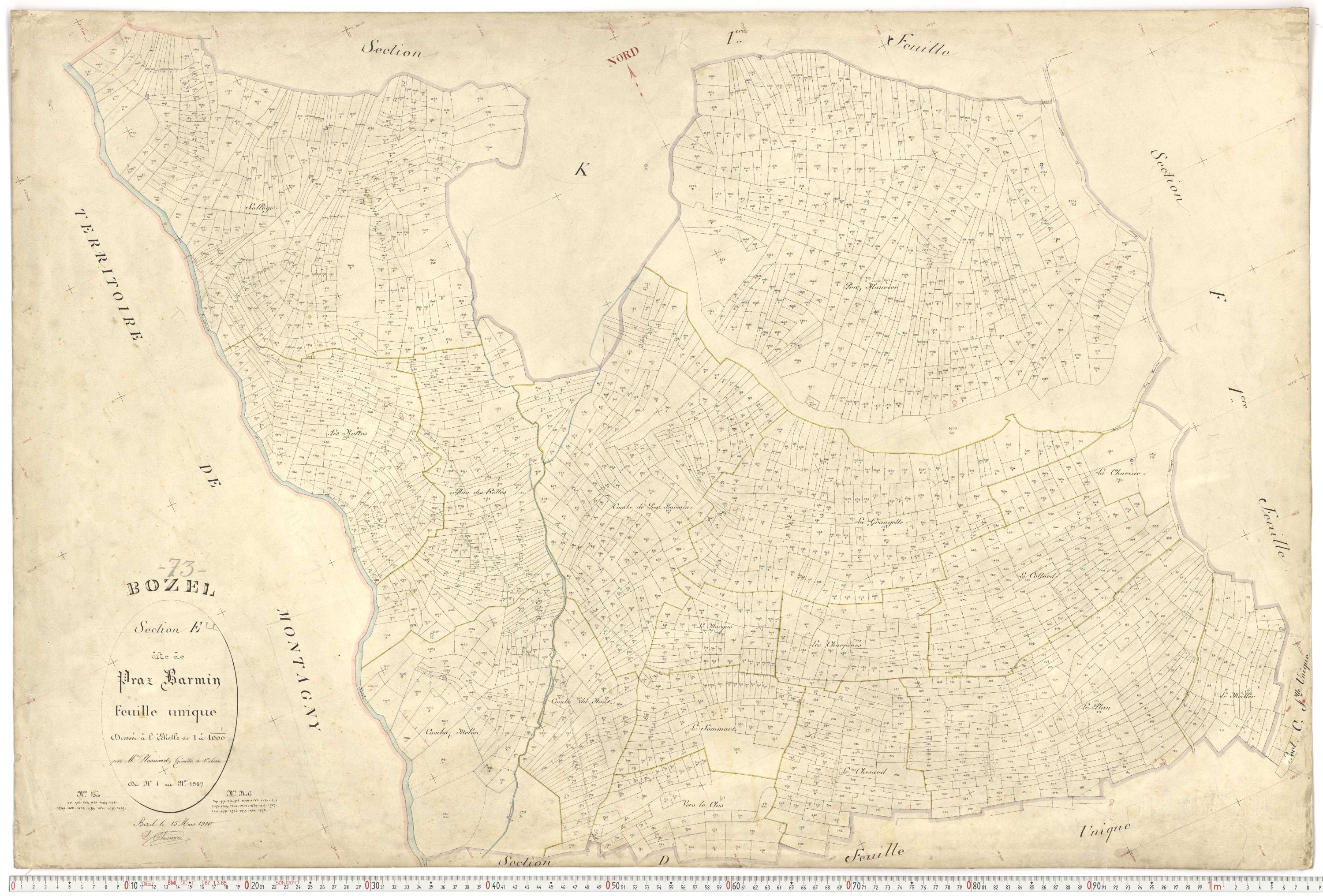 Bozel - Plans cadastraux du premier cadastre français.