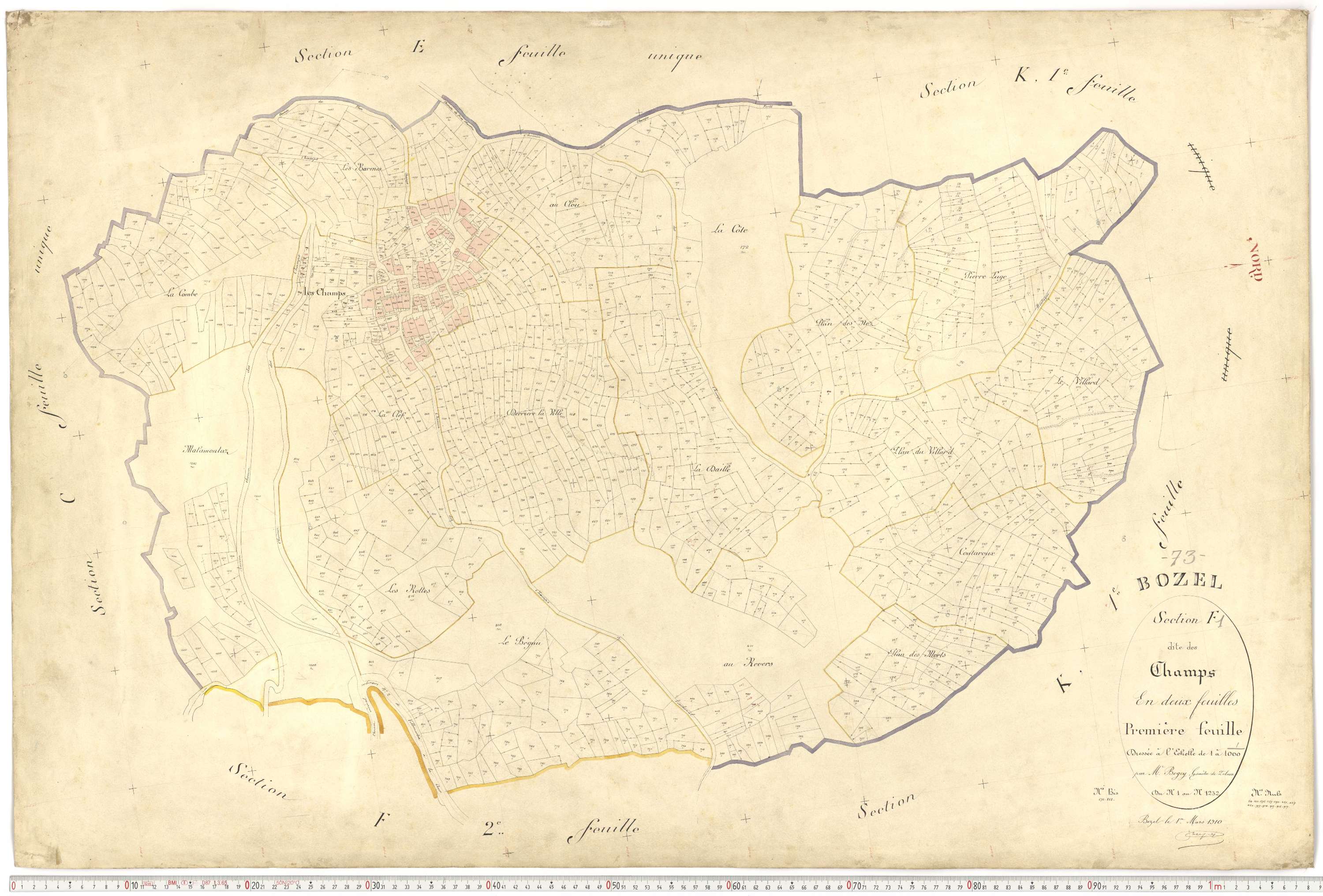 Bozel - Plans cadastraux du premier cadastre français.