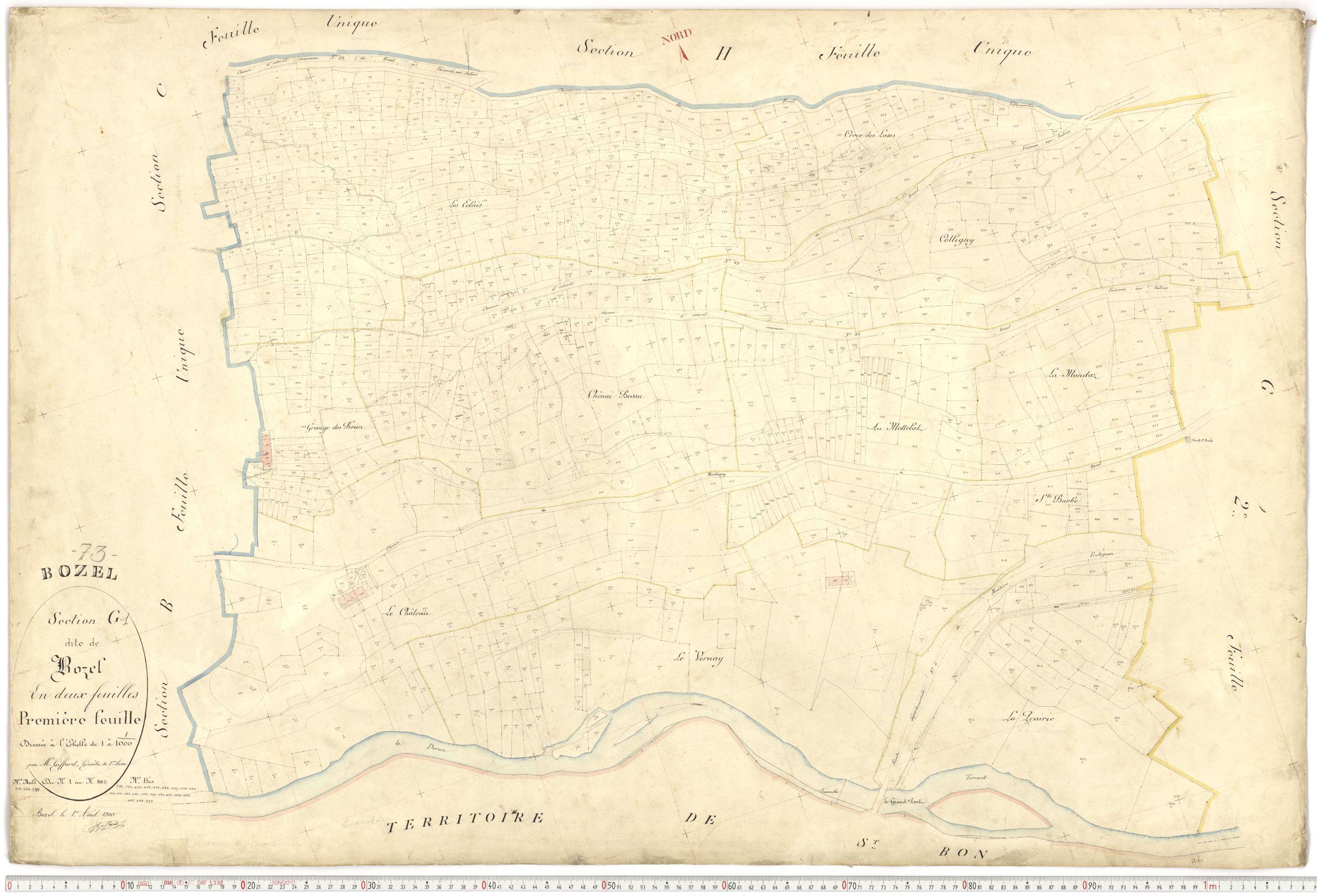 Bozel - Plans cadastraux du premier cadastre français.