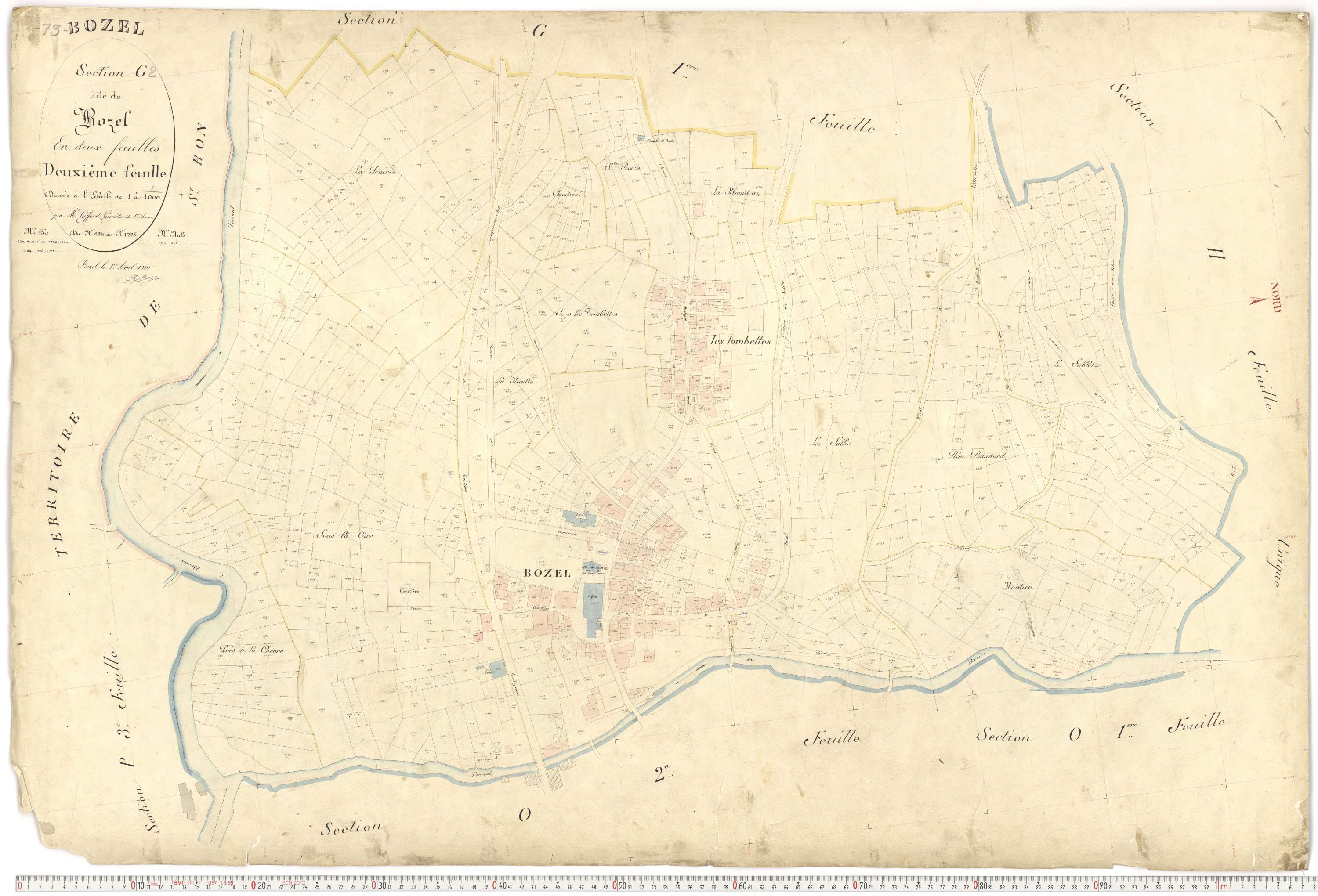 Bozel - Plans cadastraux du premier cadastre français.
