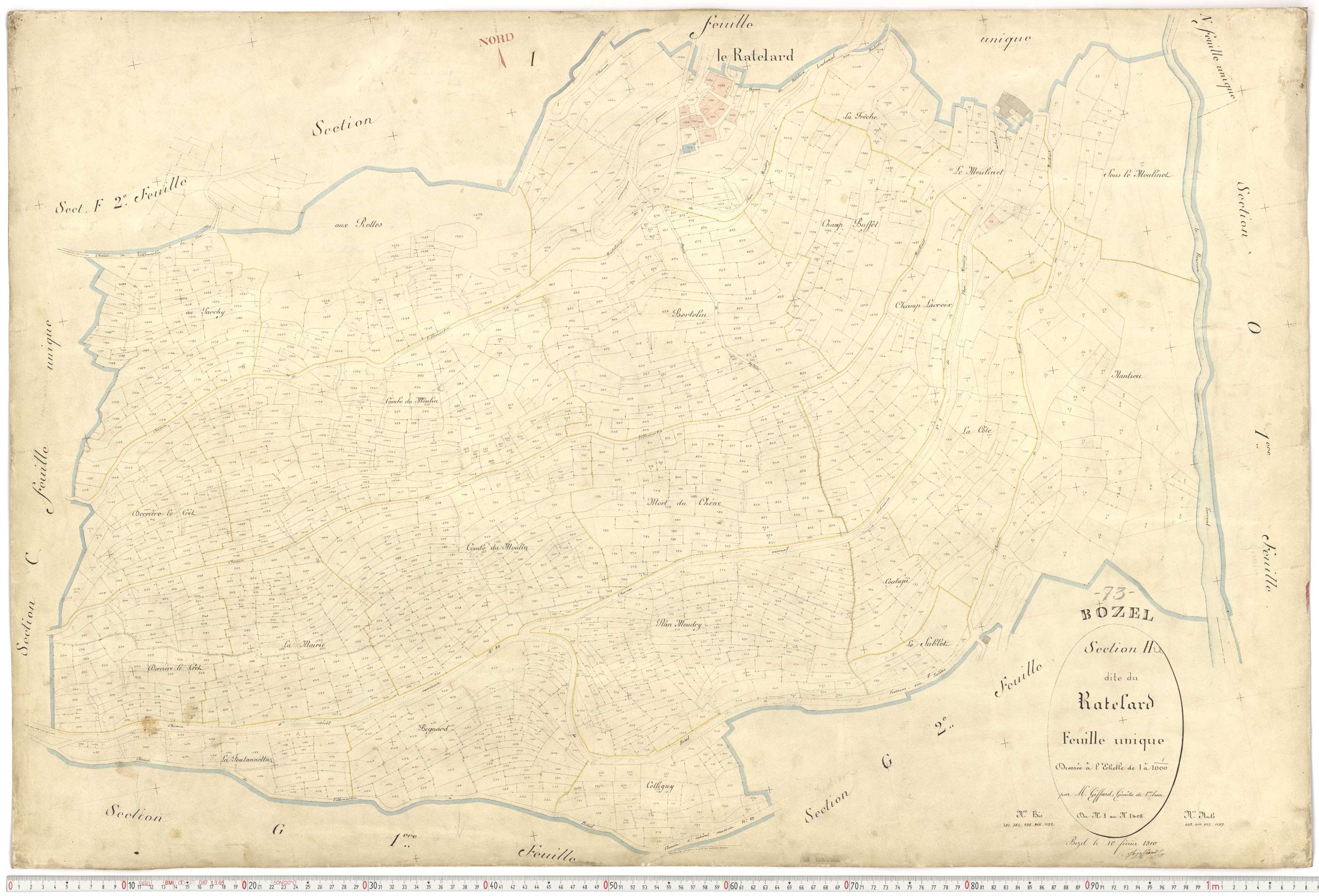 Bozel - Plans cadastraux du premier cadastre français.