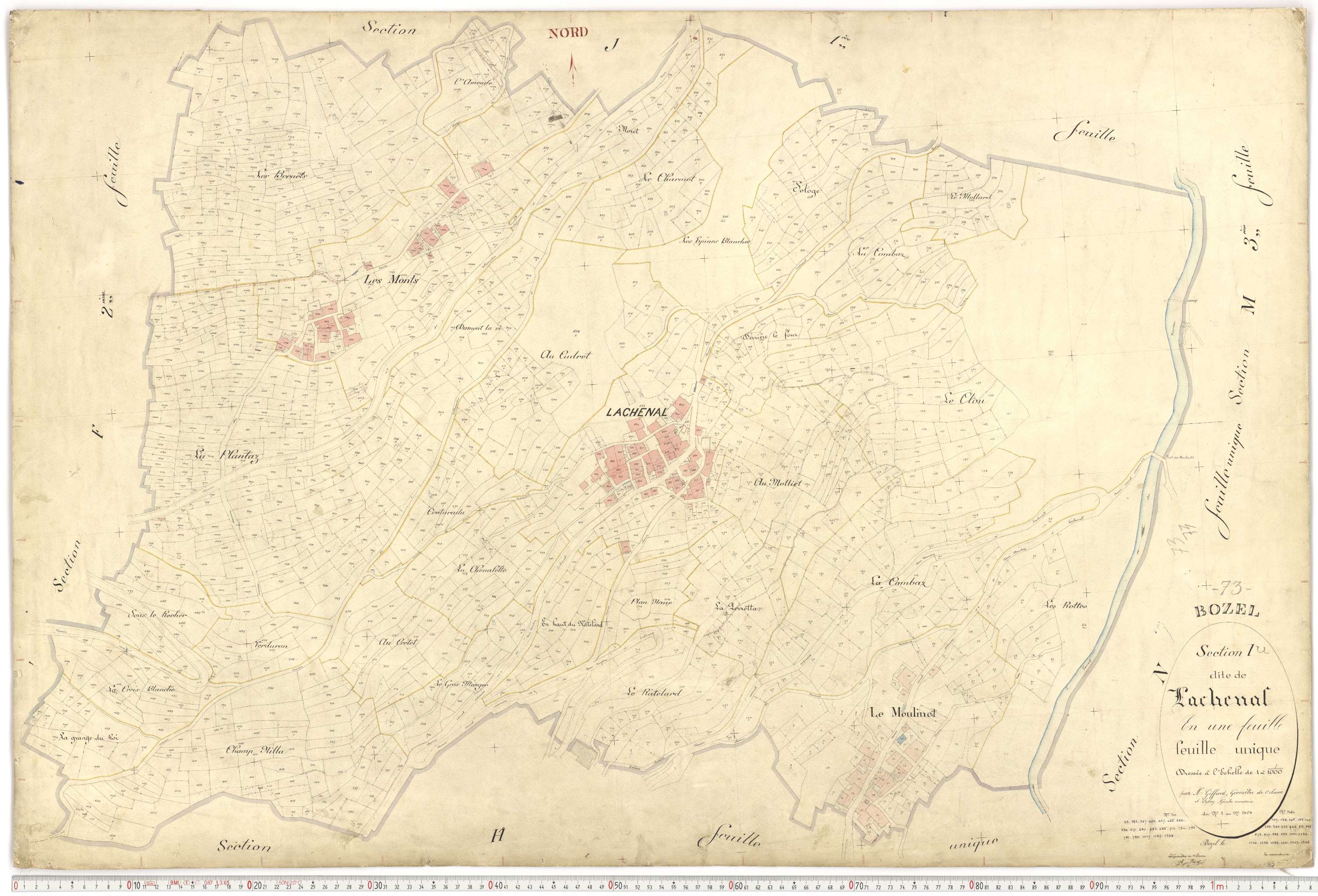 Bozel - Plans cadastraux du premier cadastre français.