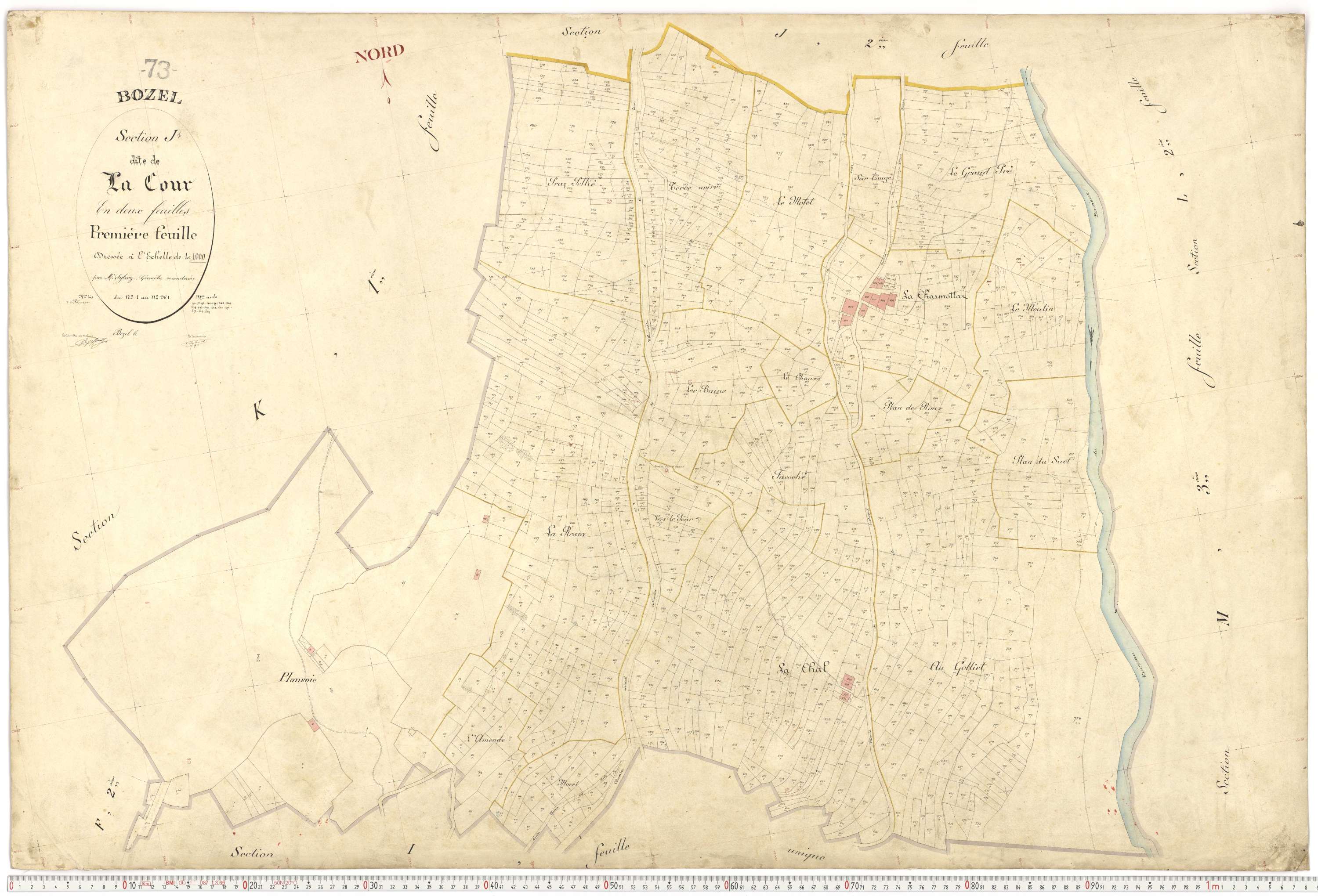Bozel - Plans cadastraux du premier cadastre français.
