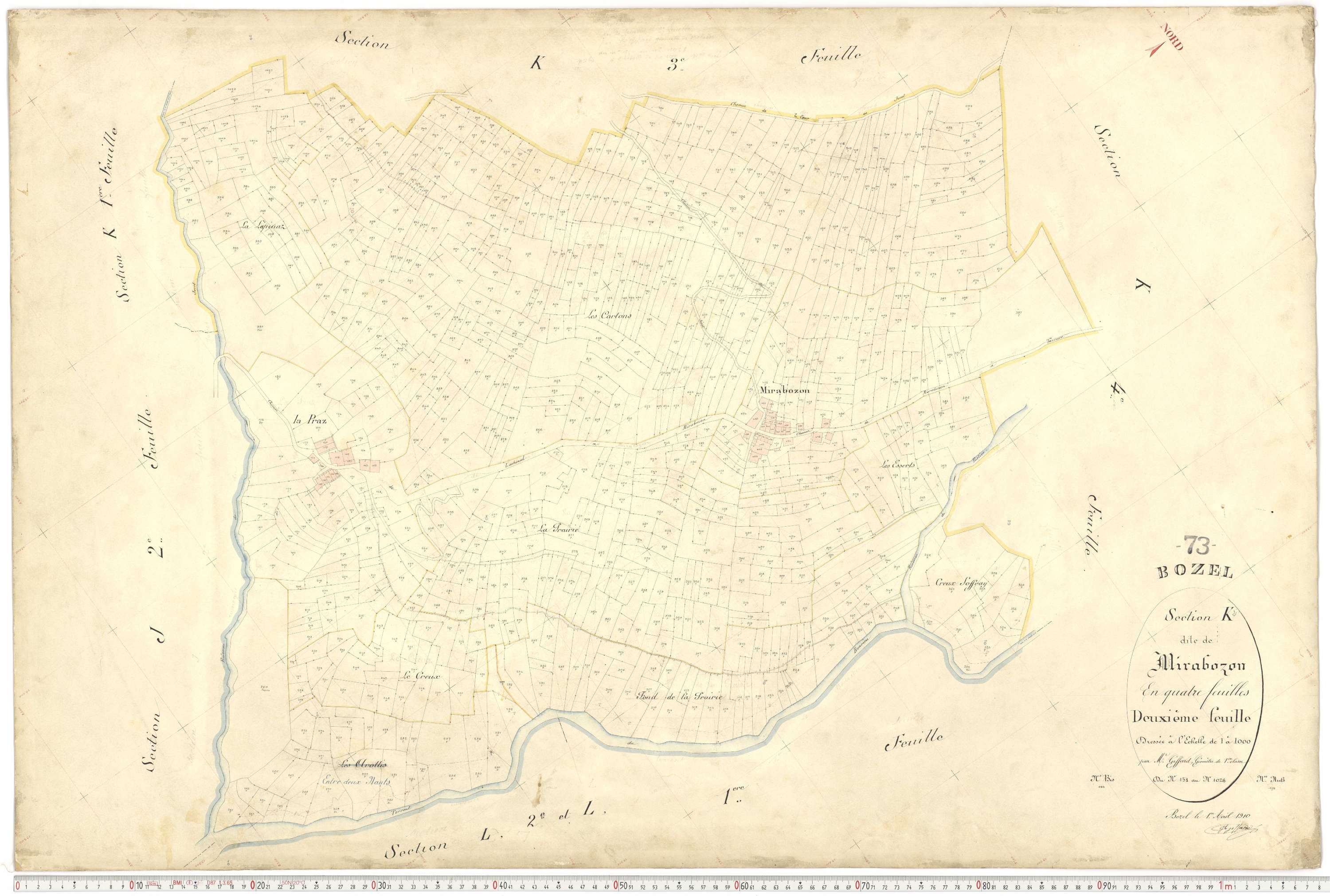 Bozel - Plans cadastraux du premier cadastre français.