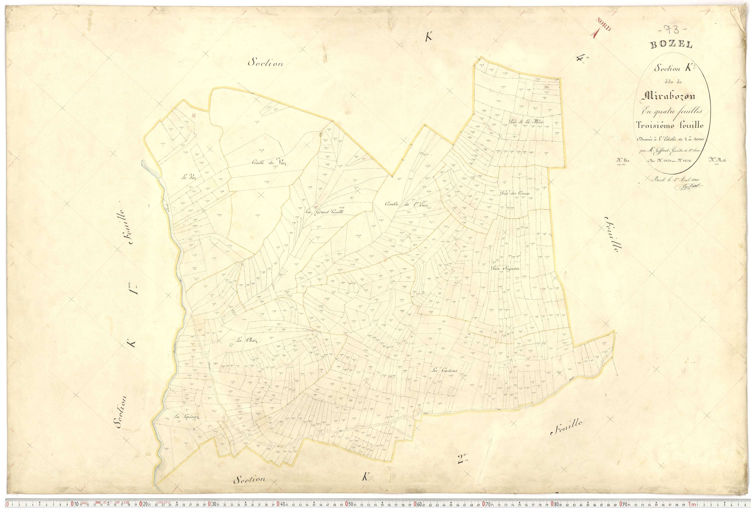 Bozel - Plans cadastraux du premier cadastre français.