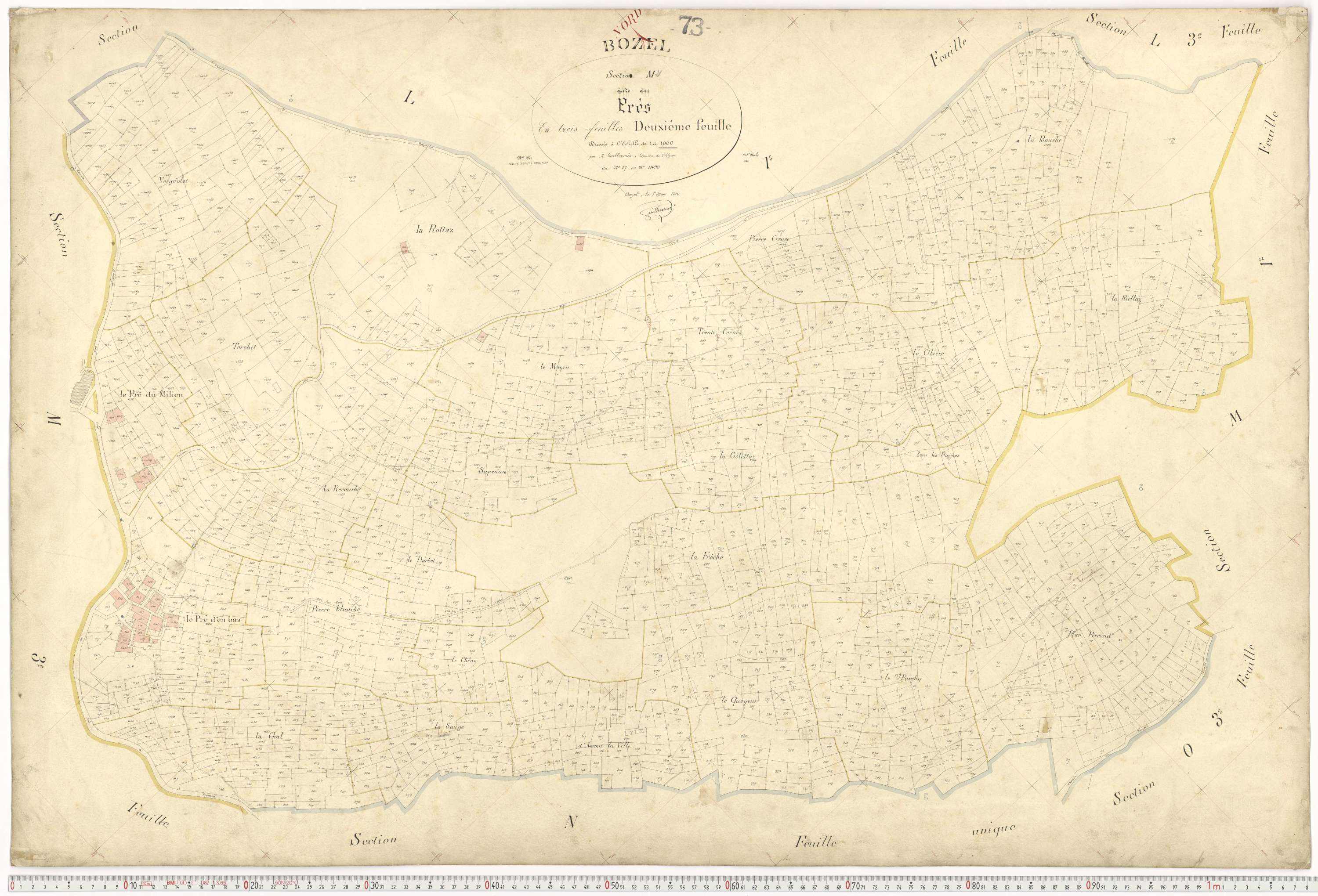 Bozel - Plans cadastraux du premier cadastre français.