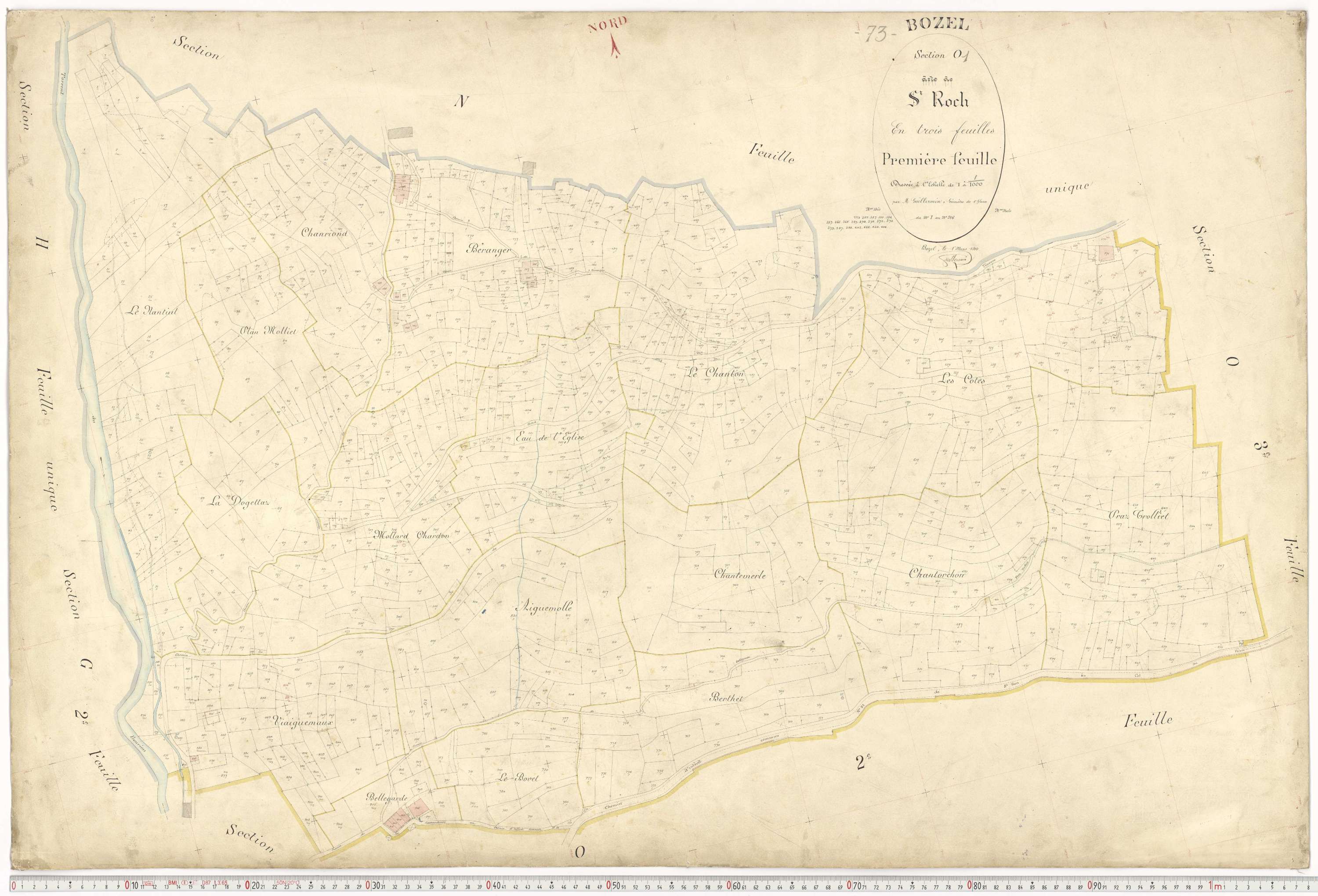 Bozel - Plans cadastraux du premier cadastre français.