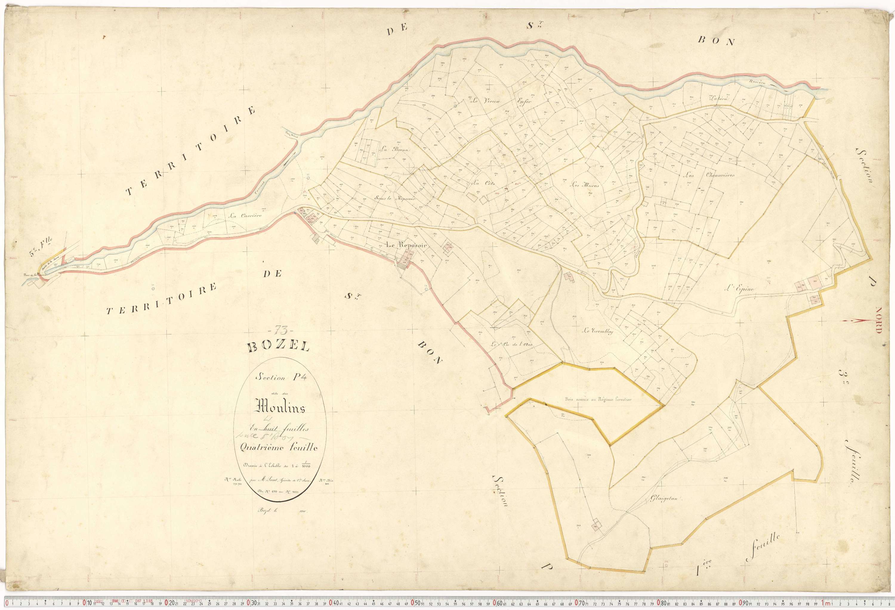 Bozel - Plans cadastraux du premier cadastre français.