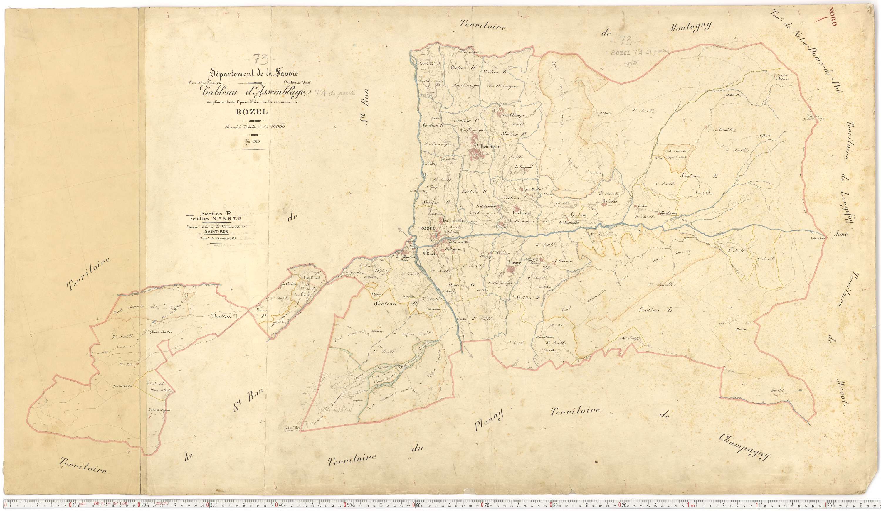 Bozel - Plans cadastraux du premier cadastre français.