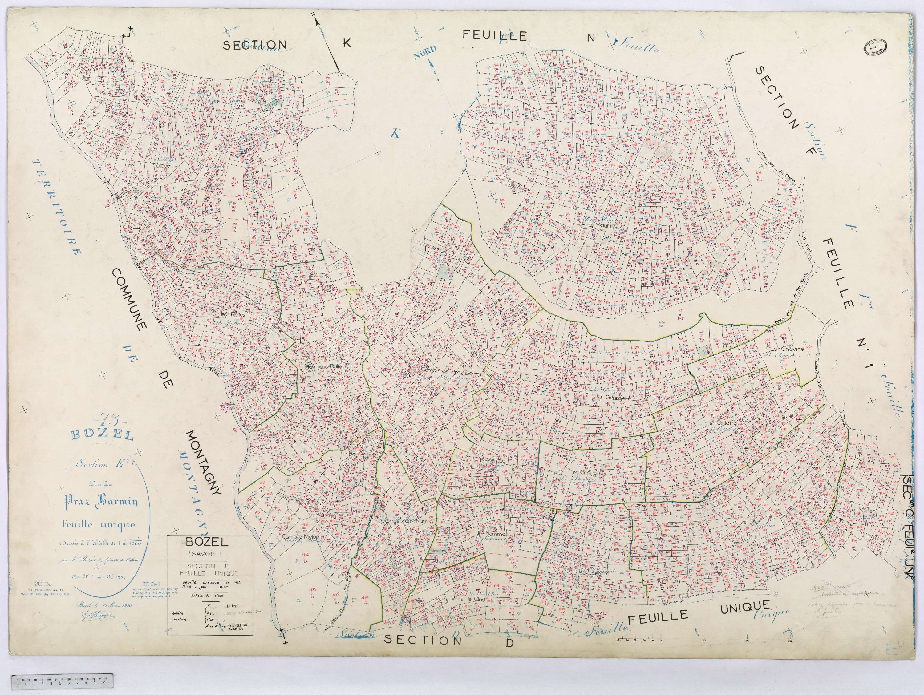 Bozel - Cadastre rénové (1969).