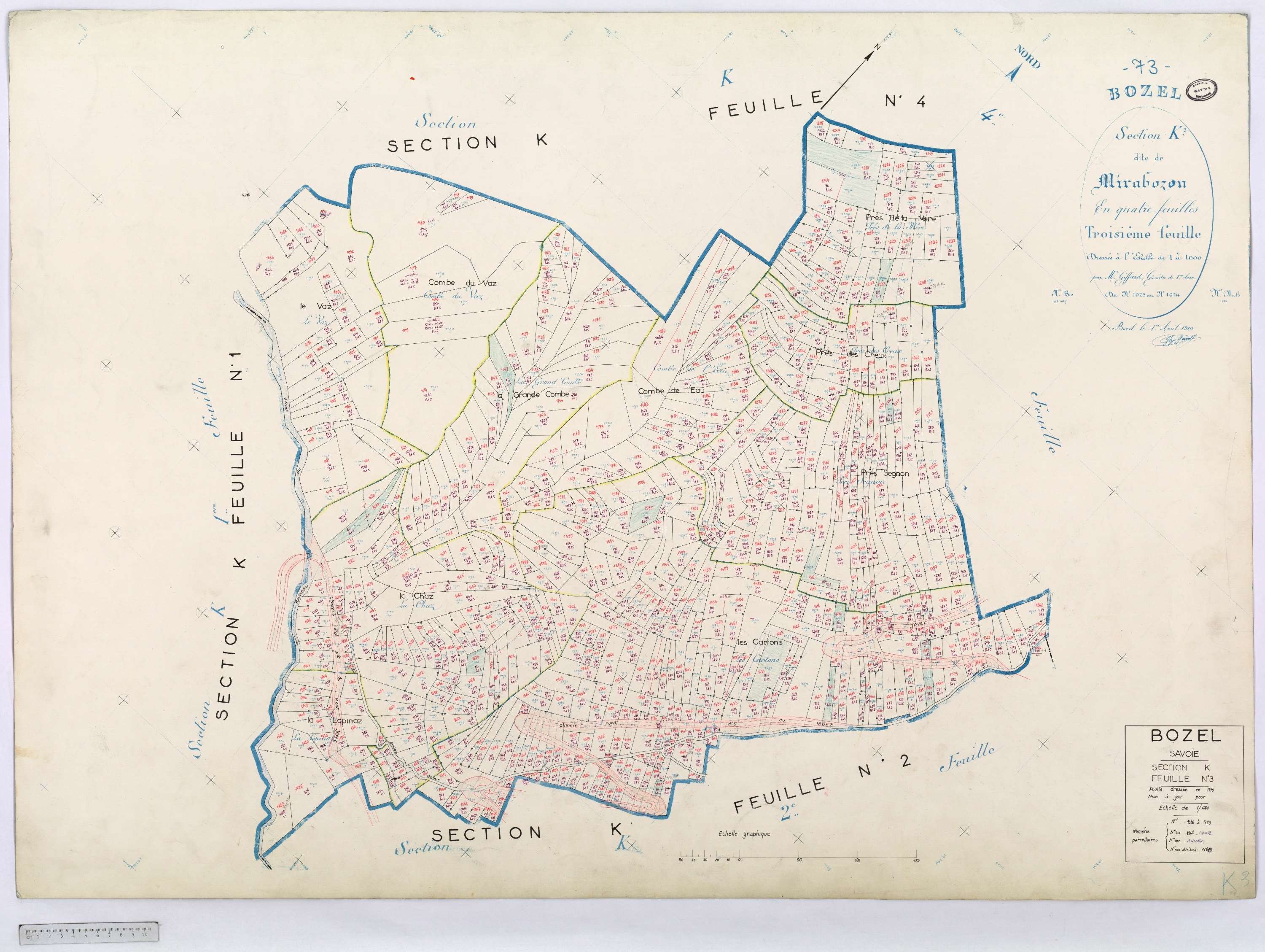 Bozel - Cadastre rénové (1969).