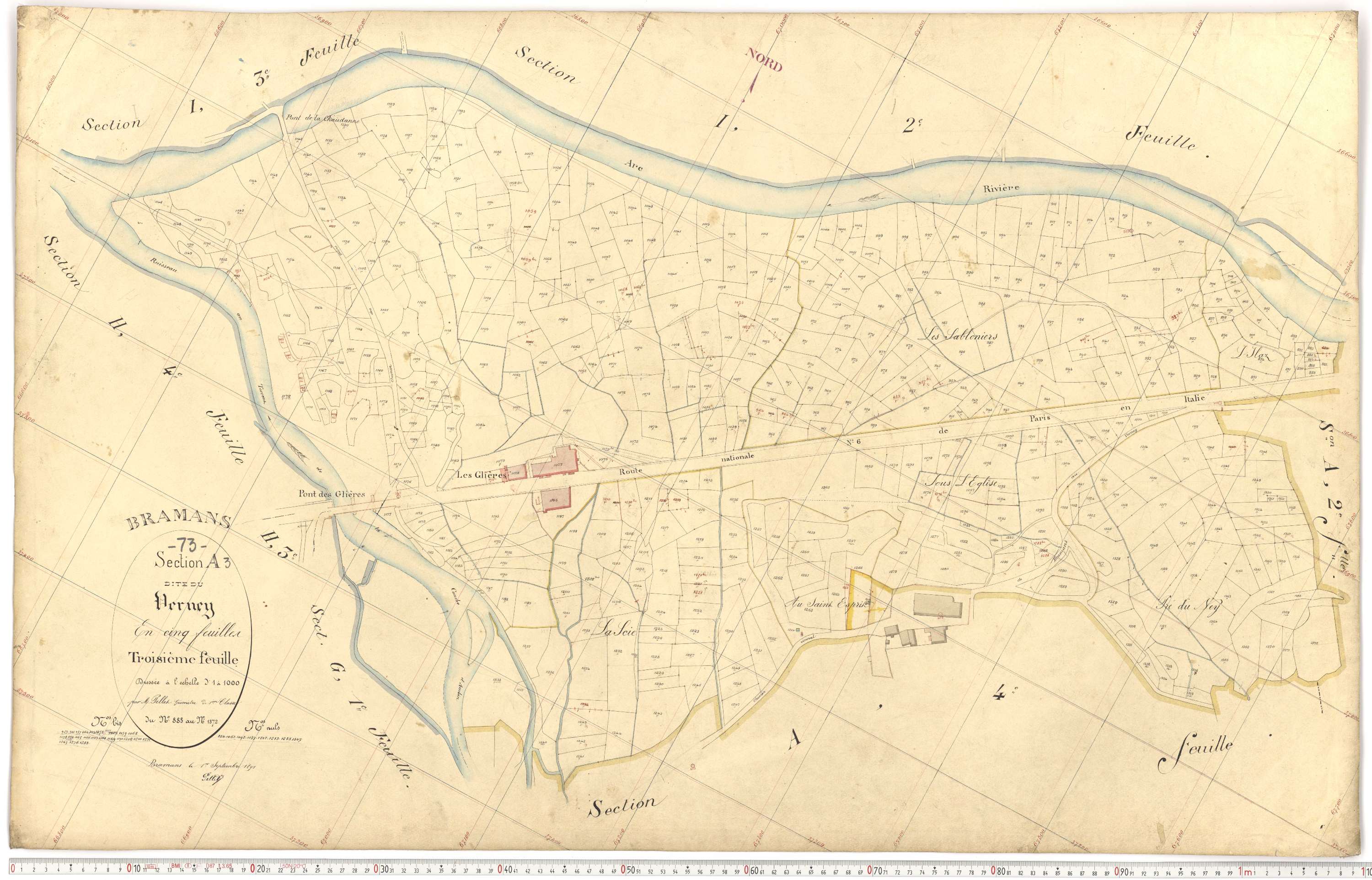 Bramans - Plans cadastraux du premier cadastre français.