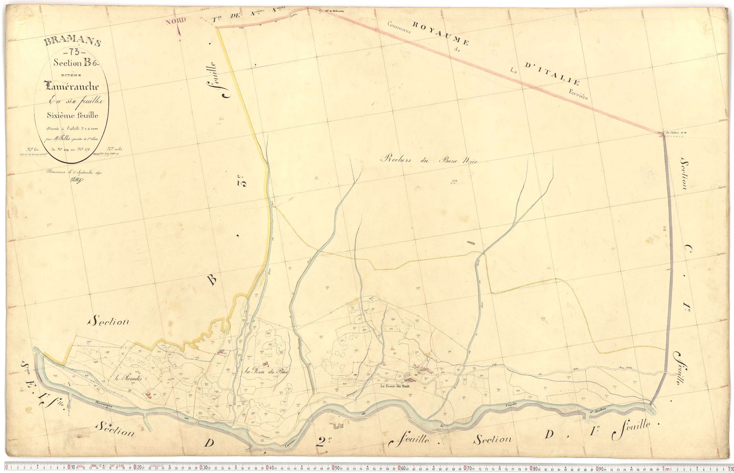Bramans - Plans cadastraux du premier cadastre français.