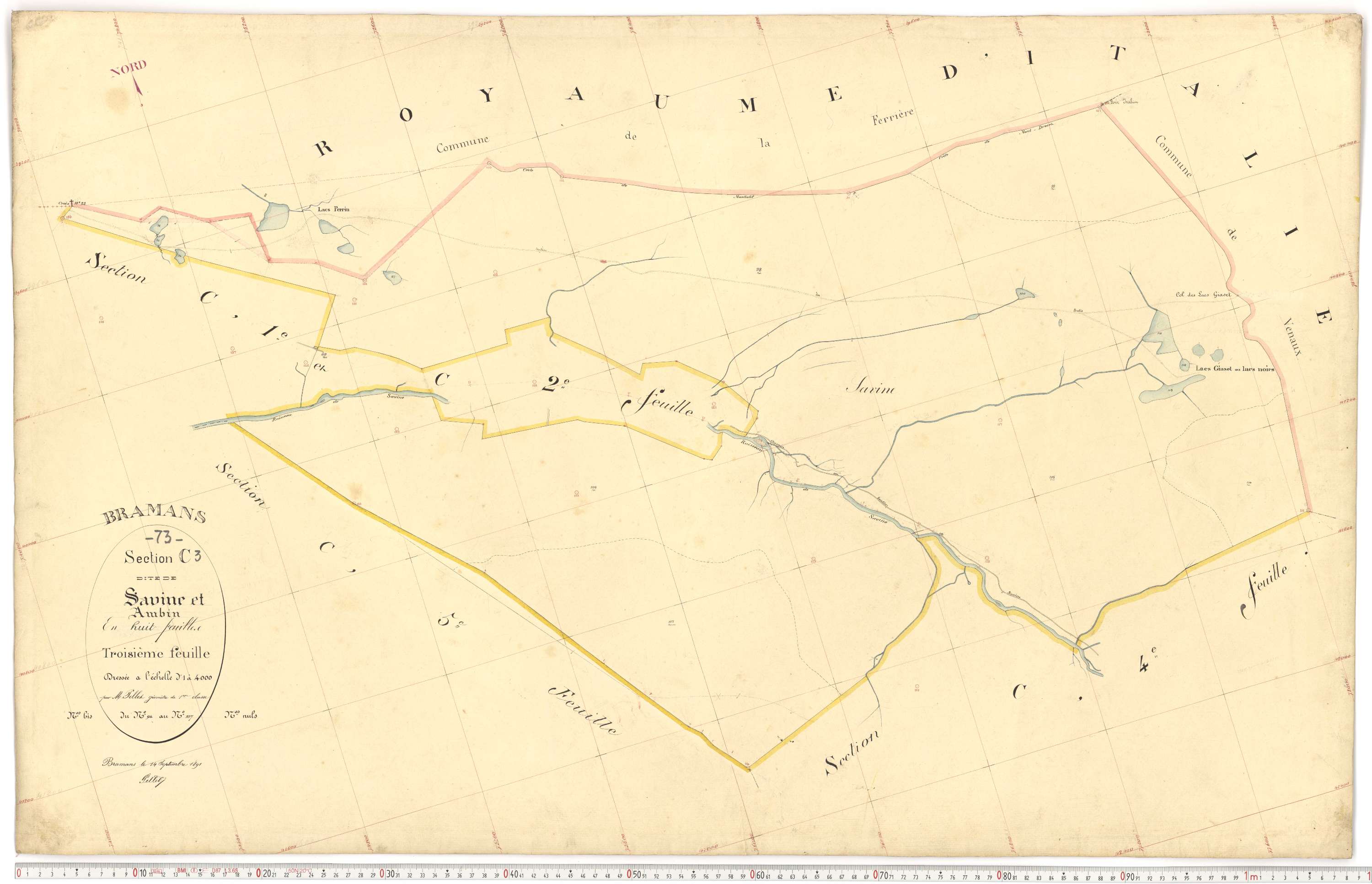 Bramans - Plans cadastraux du premier cadastre français.