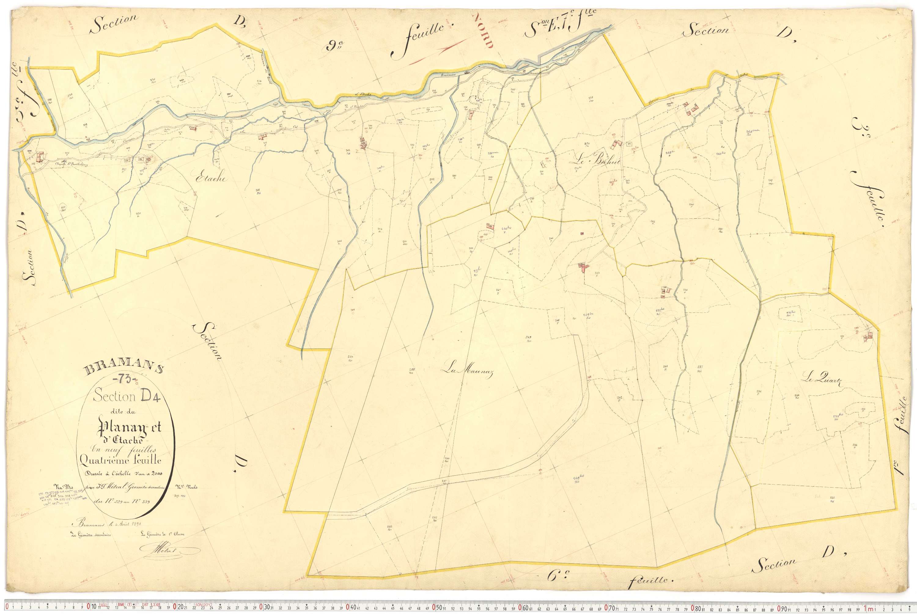 Bramans - Plans cadastraux du premier cadastre français.