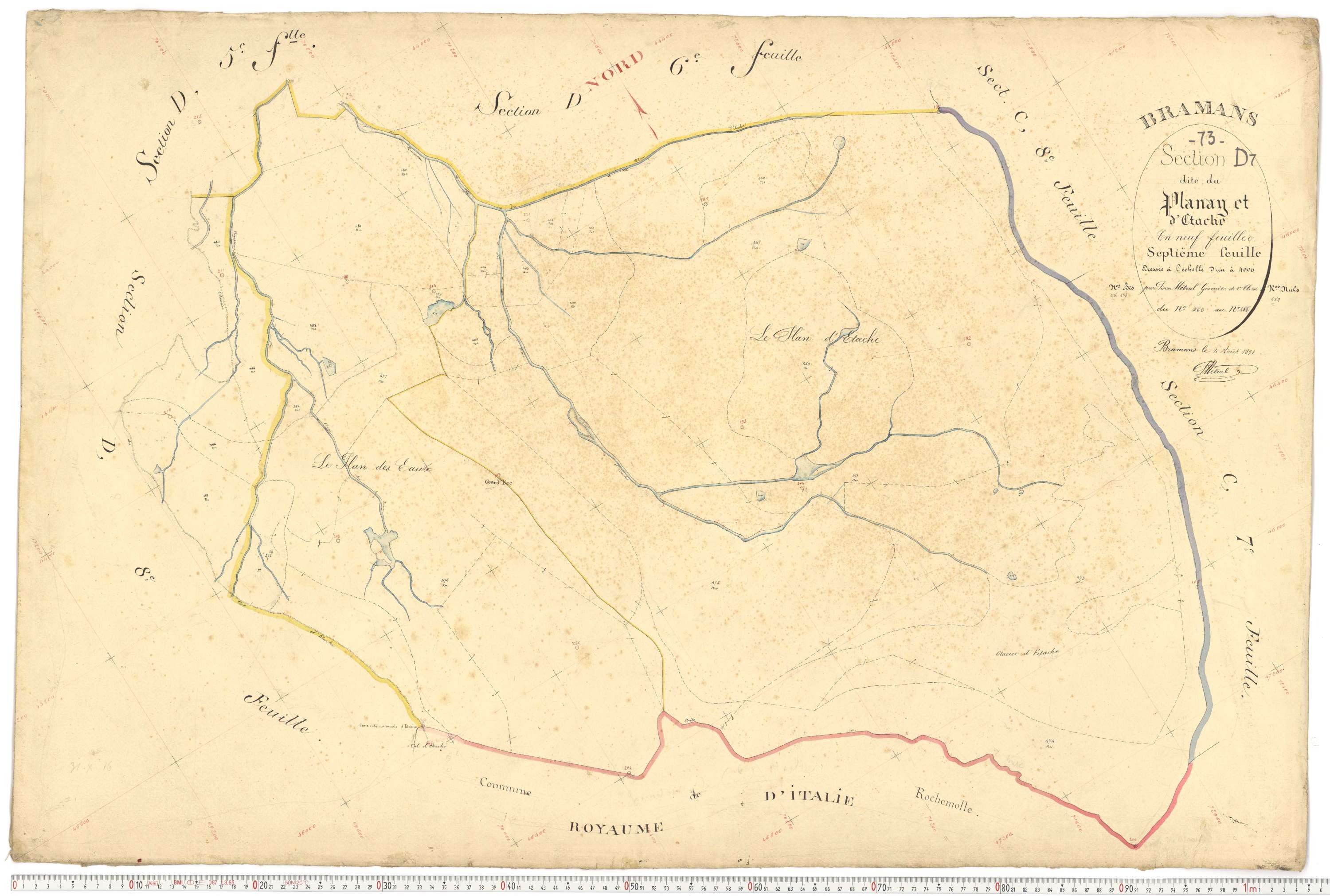 Bramans - Plans cadastraux du premier cadastre français.