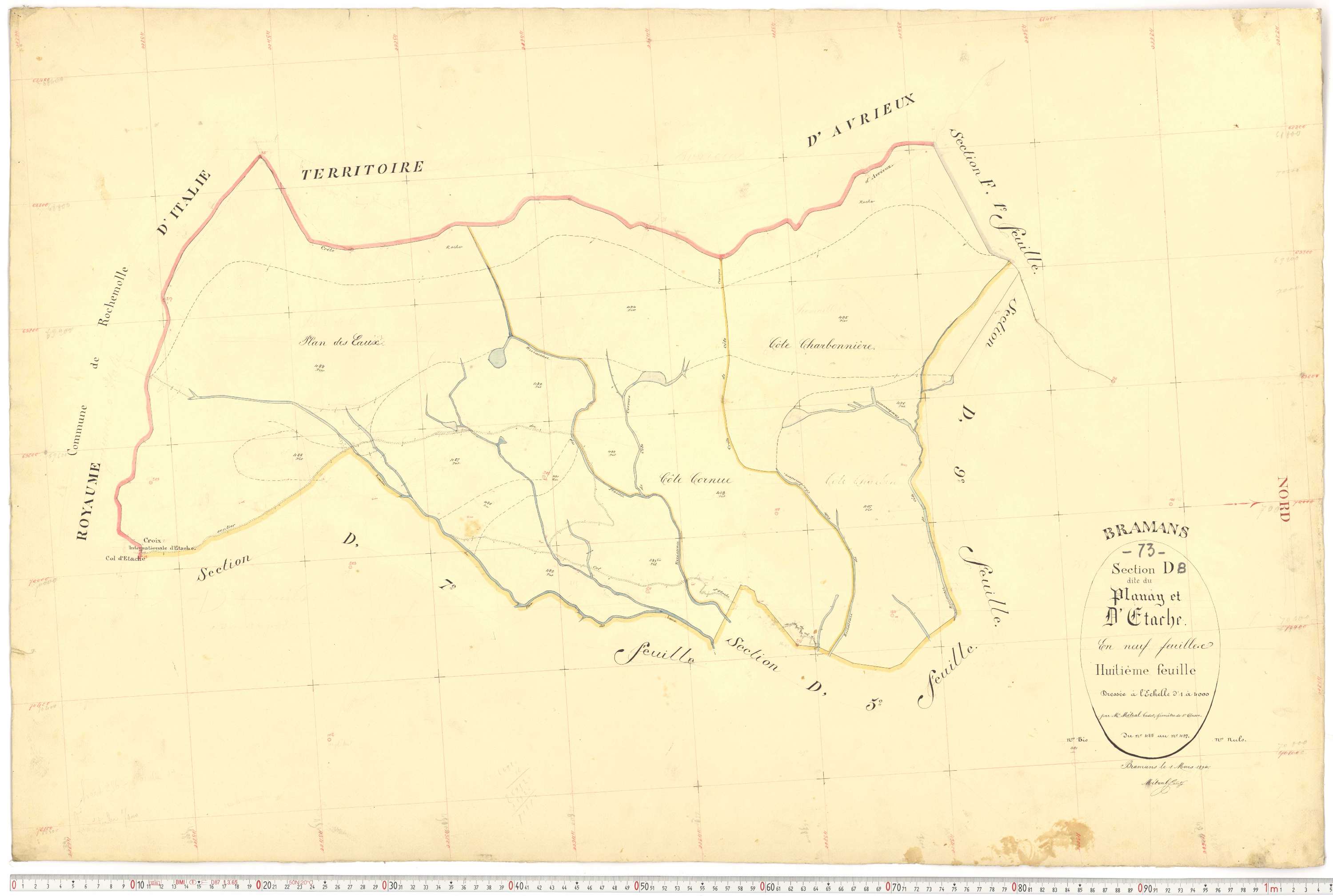 Bramans - Plans cadastraux du premier cadastre français.