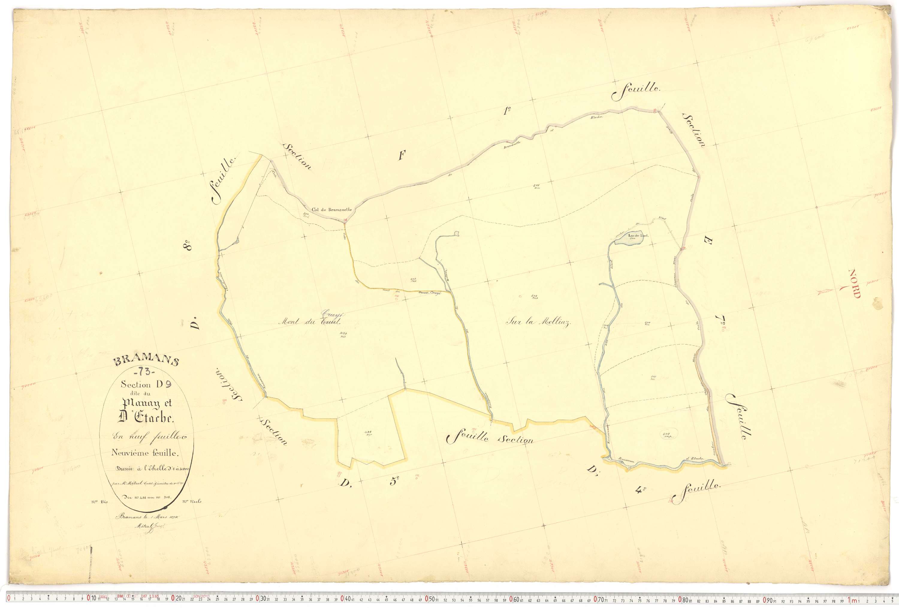 Bramans - Plans cadastraux du premier cadastre français.
