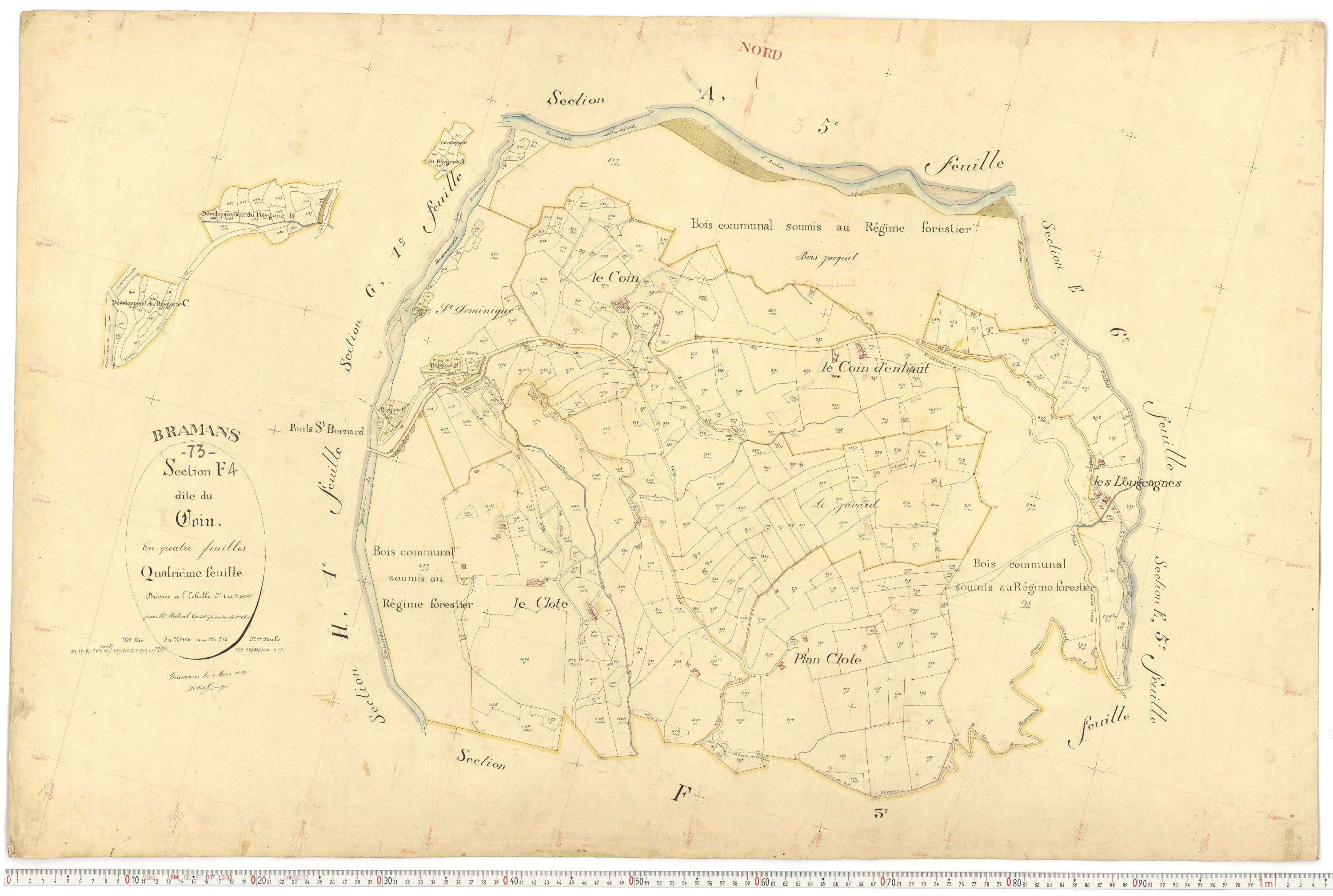 Bramans - Plans cadastraux du premier cadastre français.
