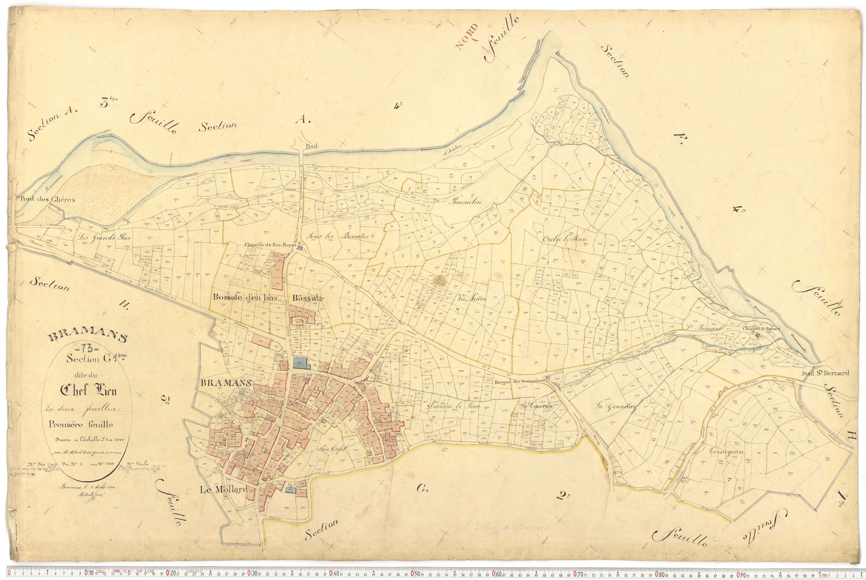 Bramans - Plans cadastraux du premier cadastre français.