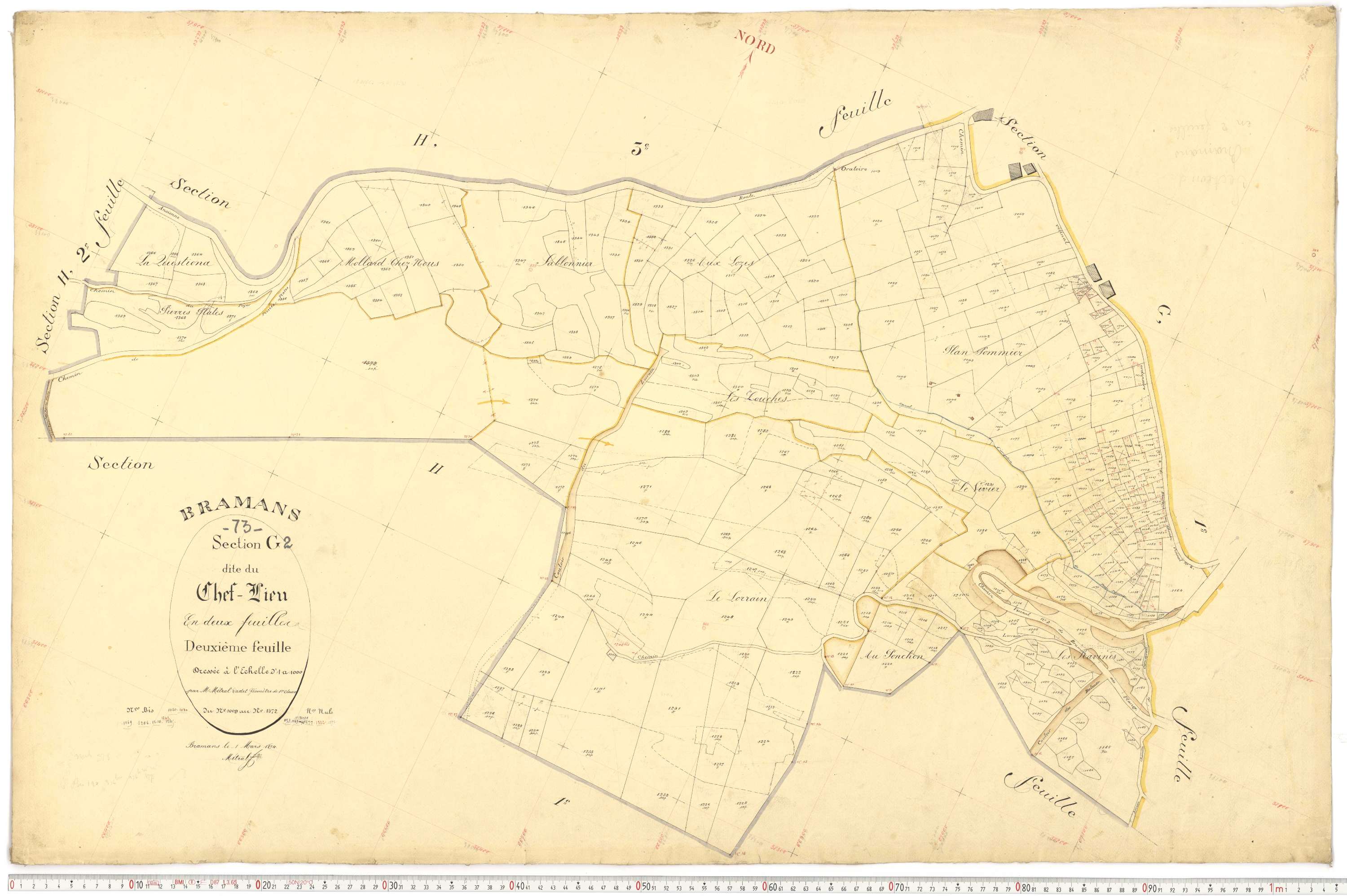 Bramans - Plans cadastraux du premier cadastre français.