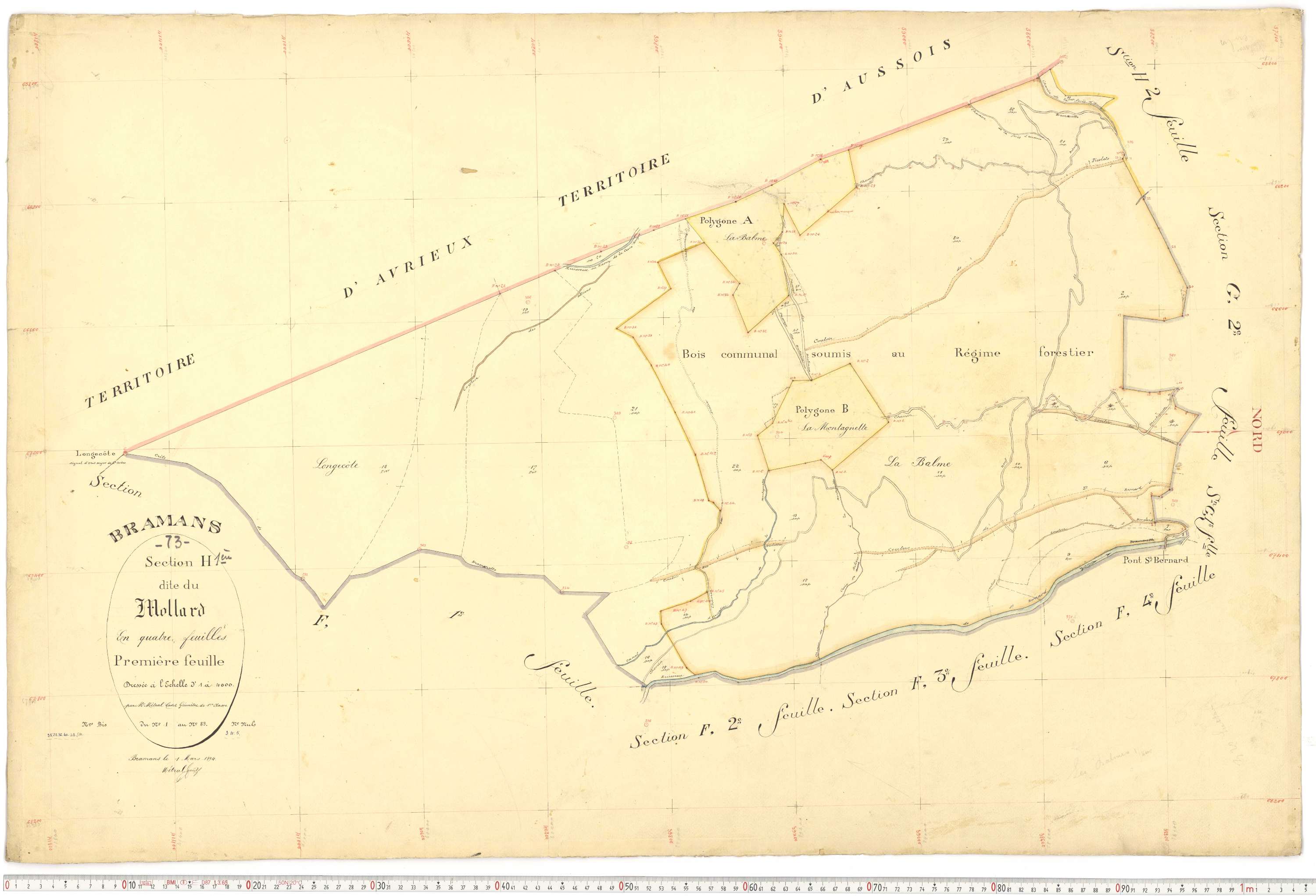 Bramans - Plans cadastraux du premier cadastre français.