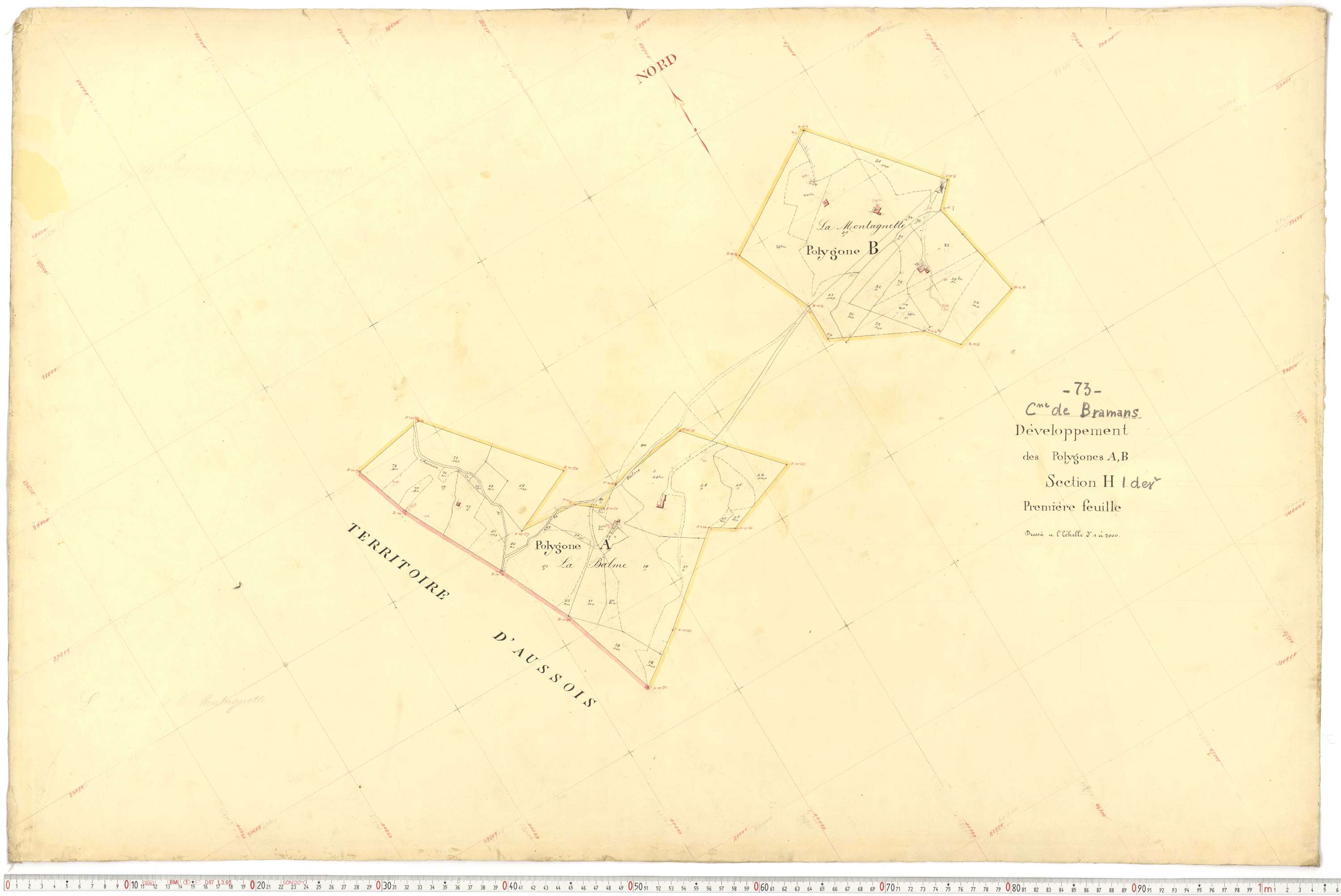 Bramans - Plans cadastraux du premier cadastre français.