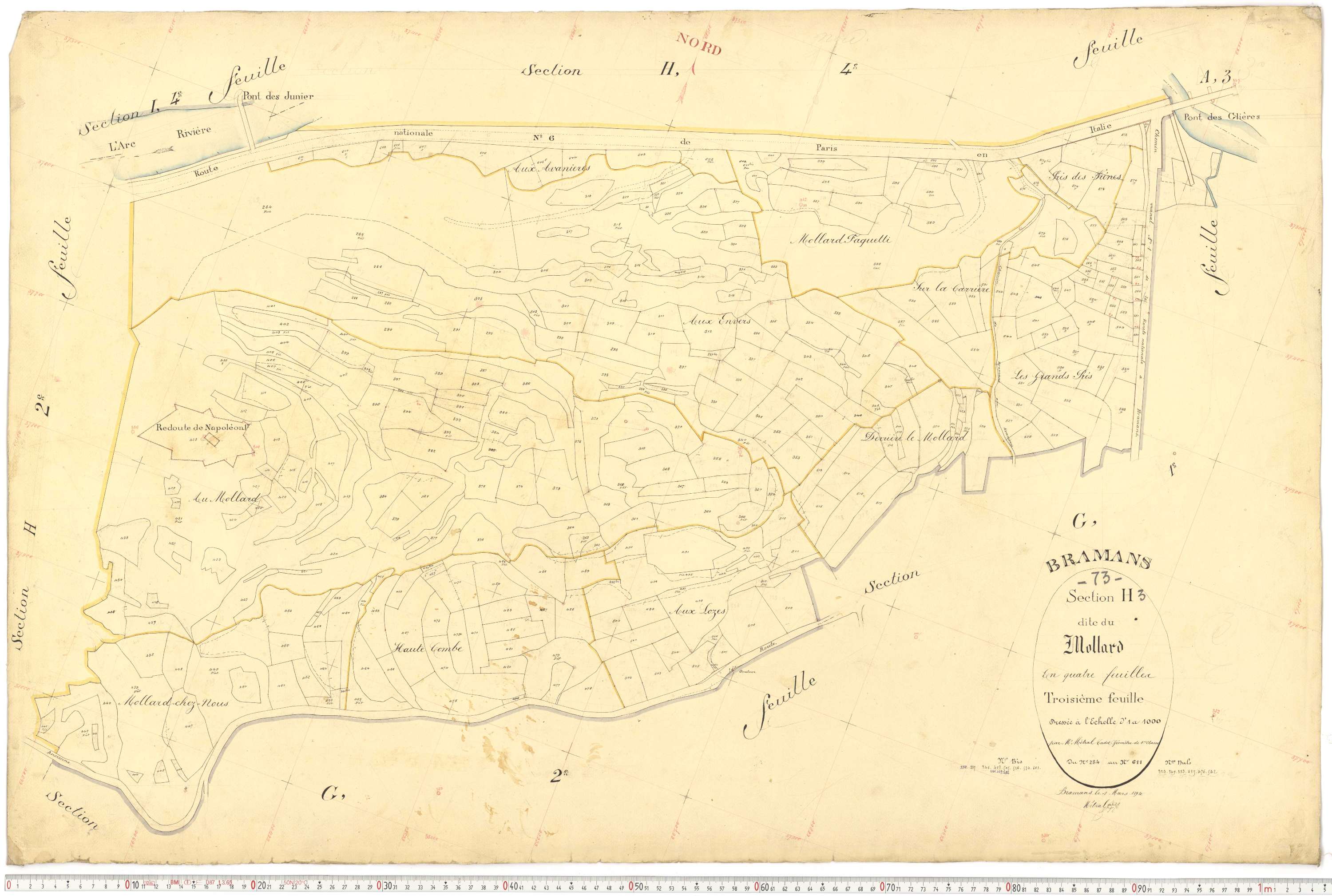 Bramans - Plans cadastraux du premier cadastre français.