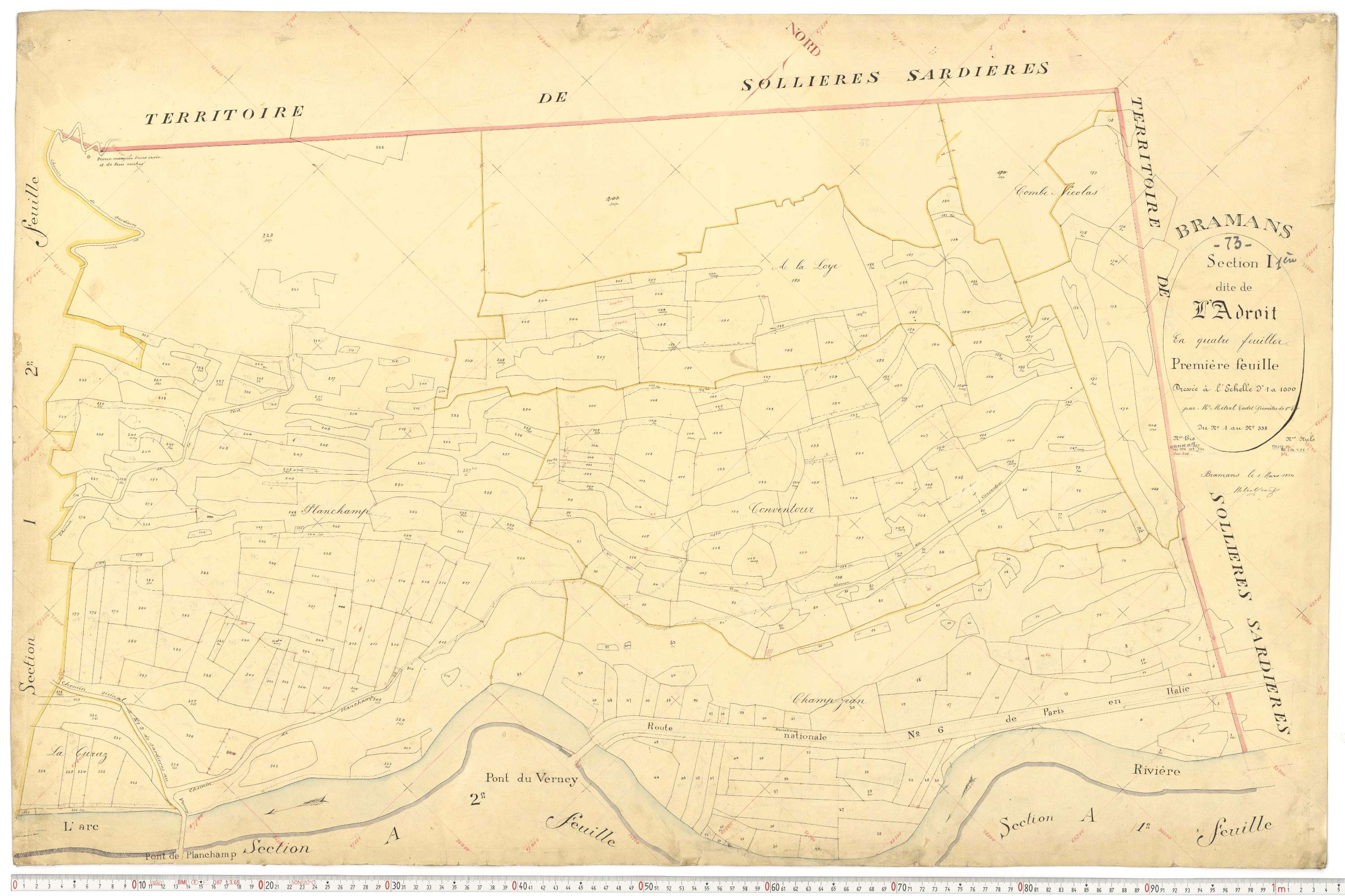 Bramans - Plans cadastraux du premier cadastre français.