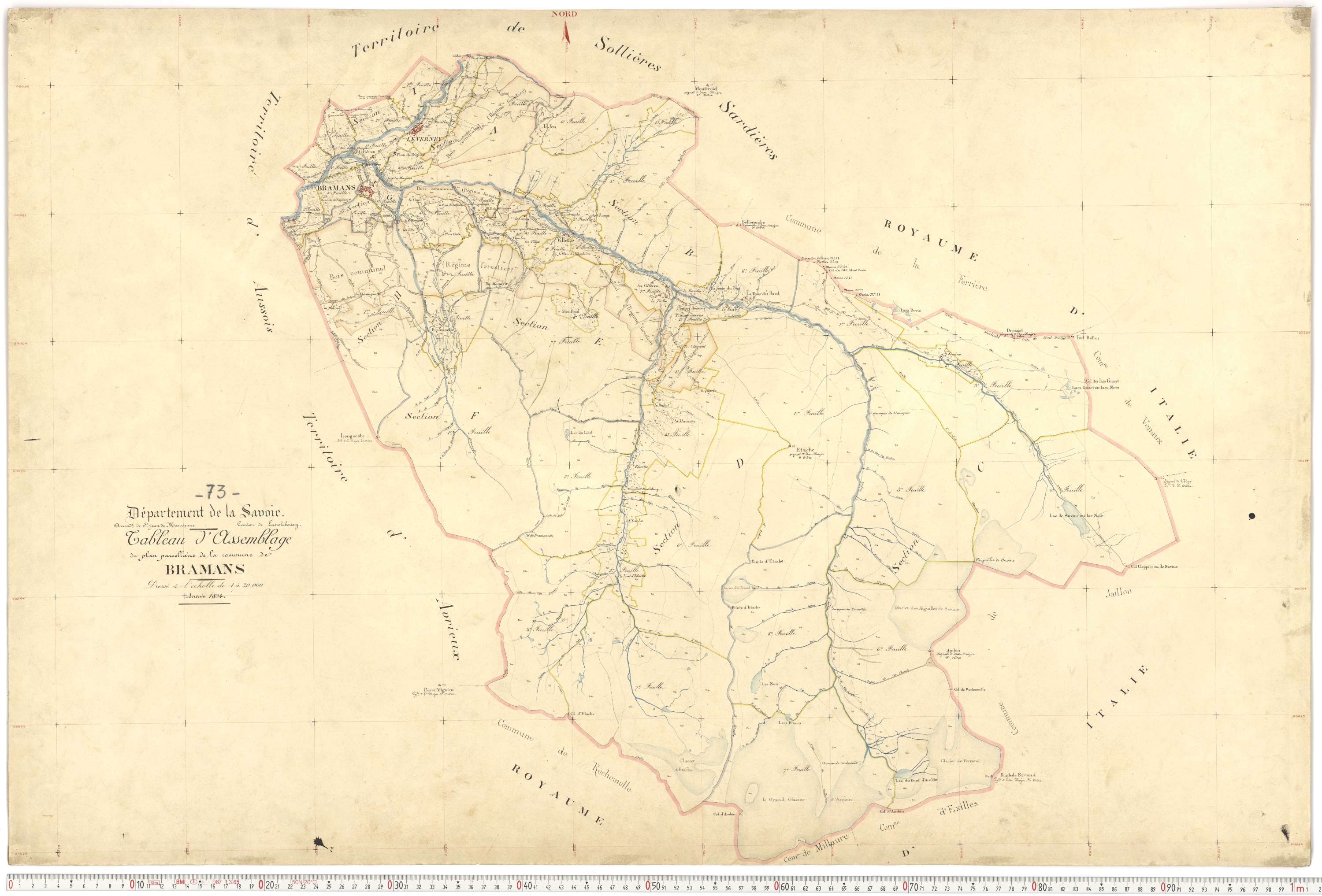 Bramans - Plans cadastraux du premier cadastre français.