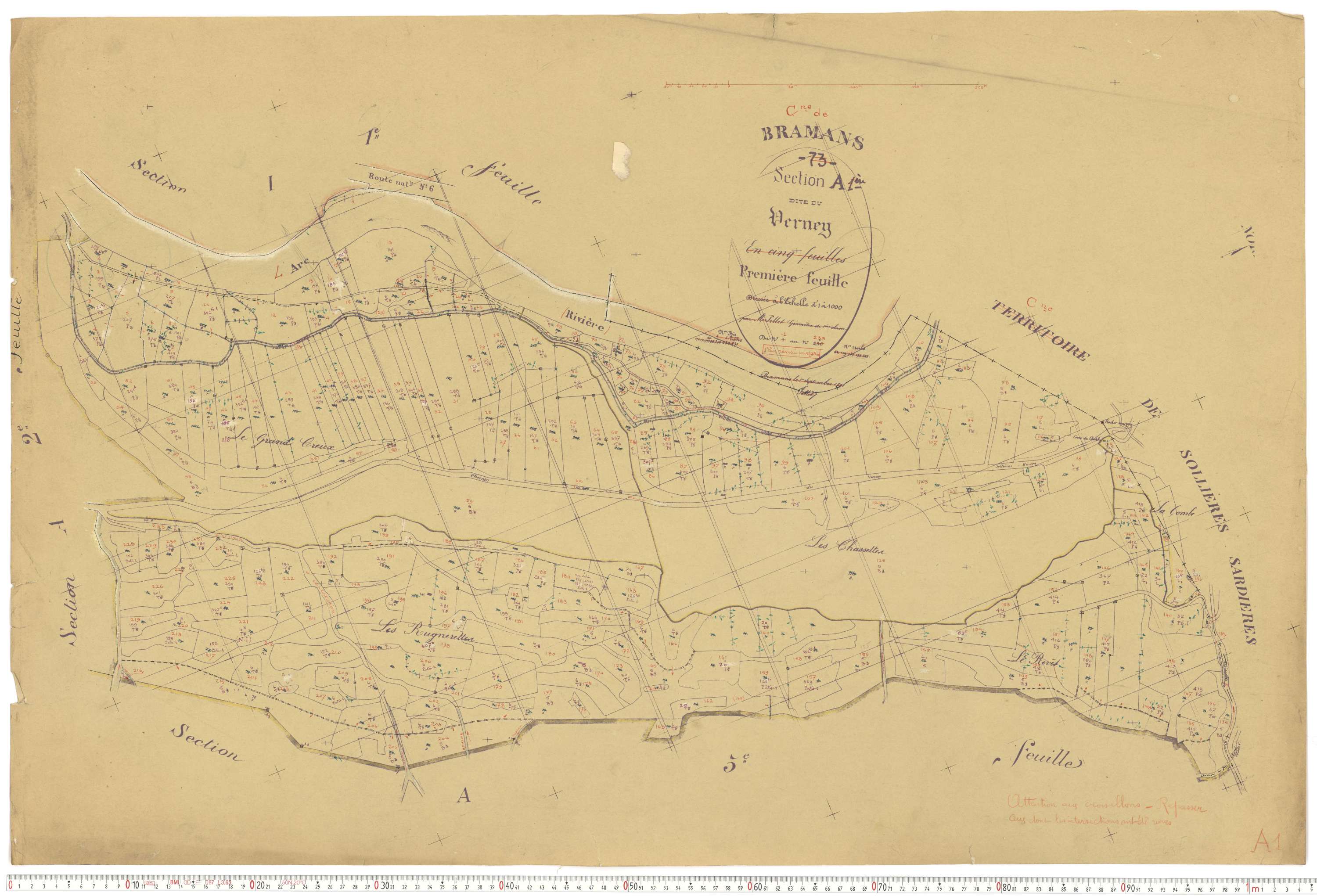 Bramans - Plans cadastraux du cadastre rénové.