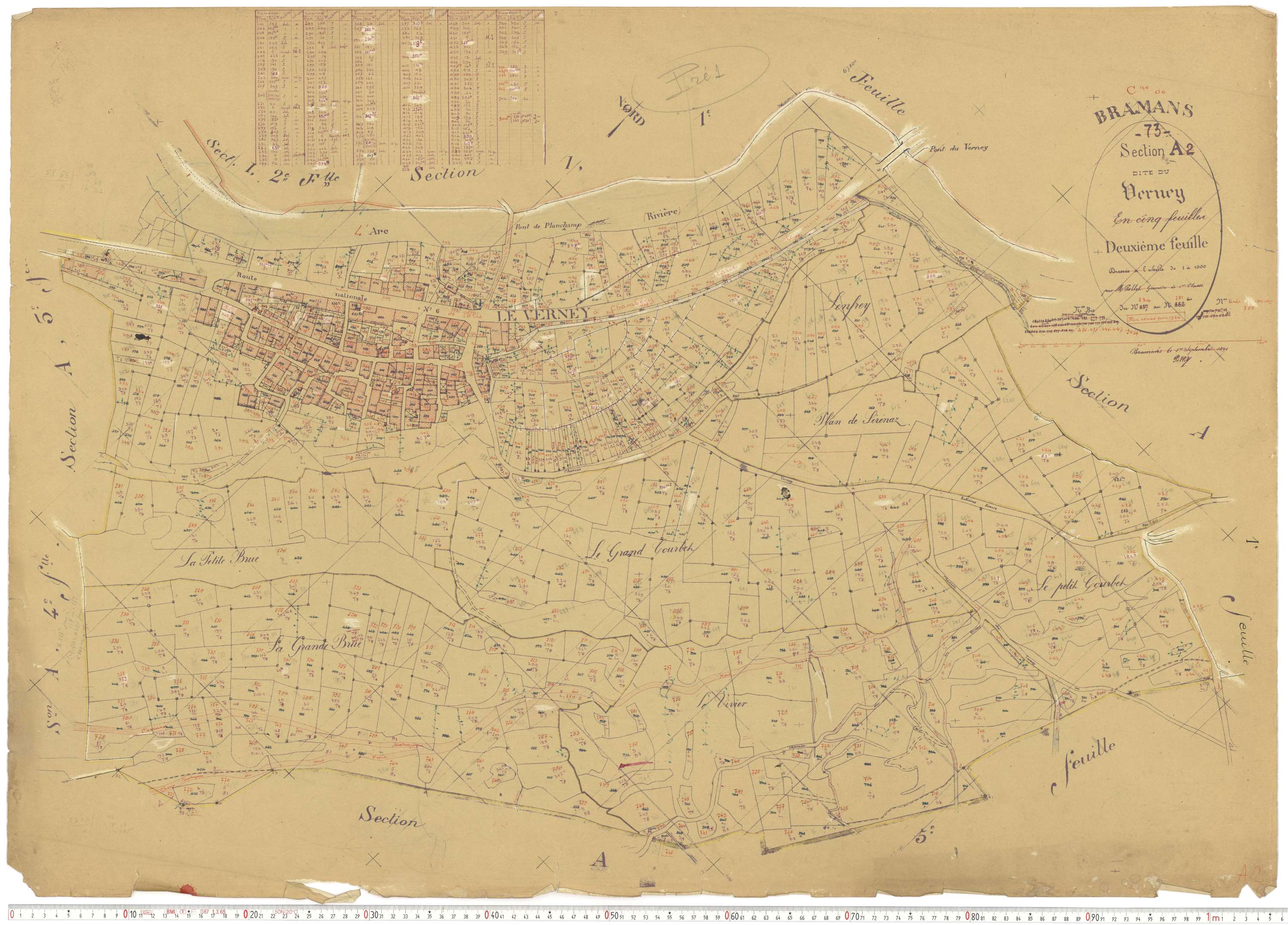 Bramans - Plans cadastraux du cadastre rénové.