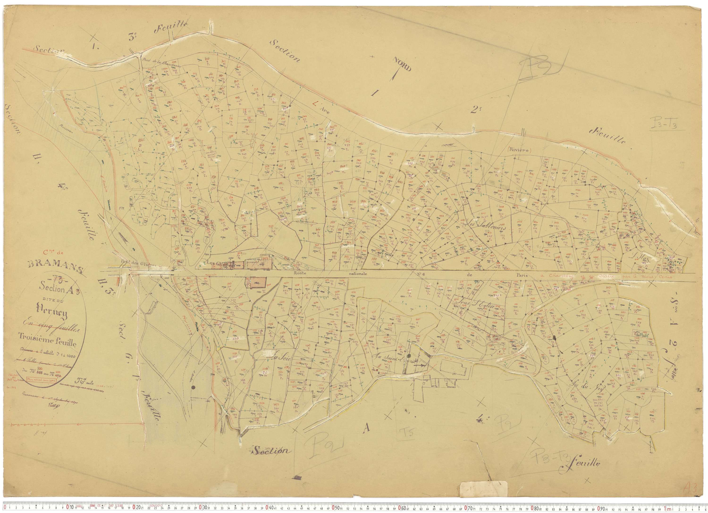 Bramans - Plans cadastraux du cadastre rénové.