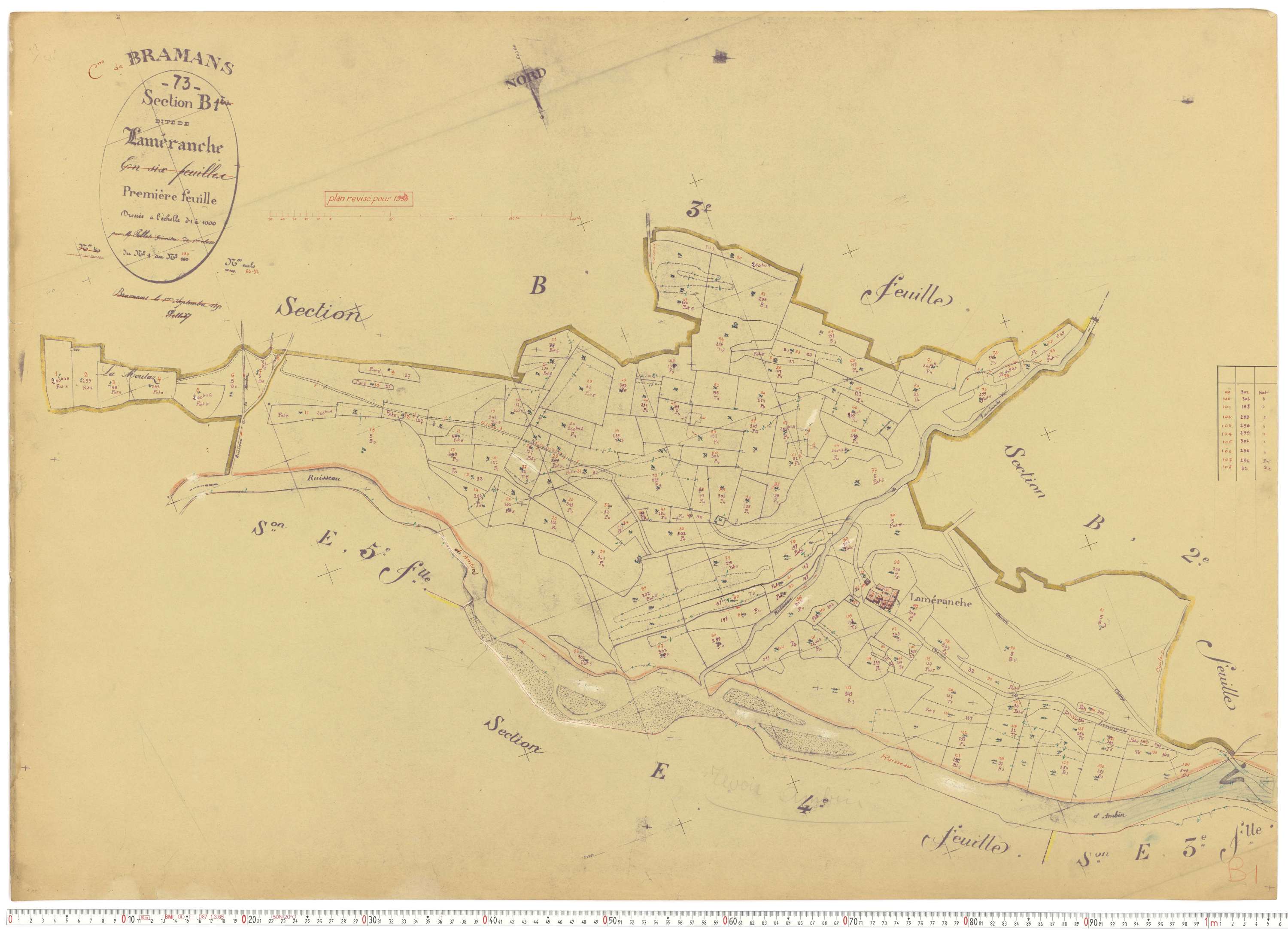 Bramans - Plans cadastraux du cadastre rénové.