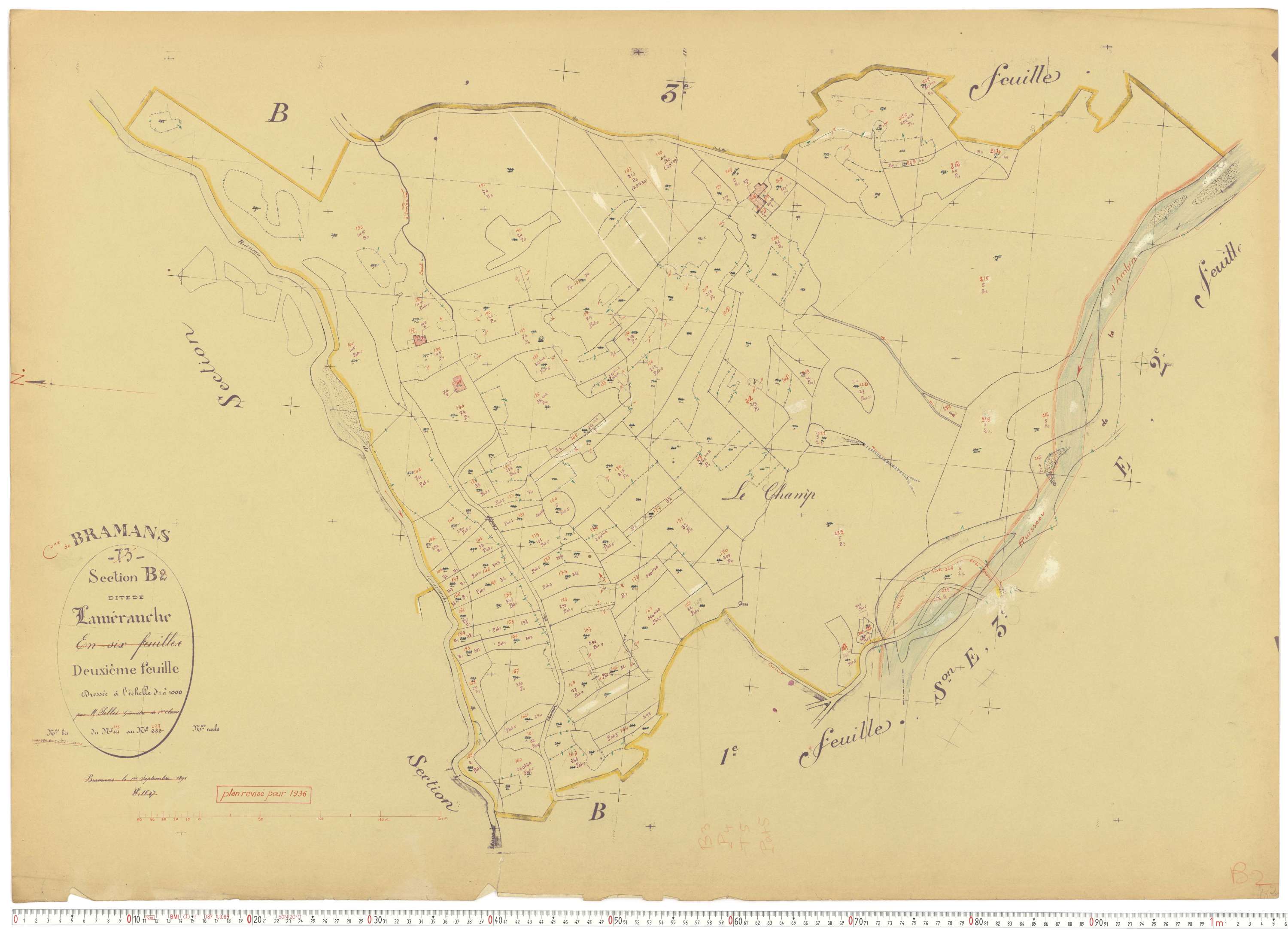 Bramans - Plans cadastraux du cadastre rénové.