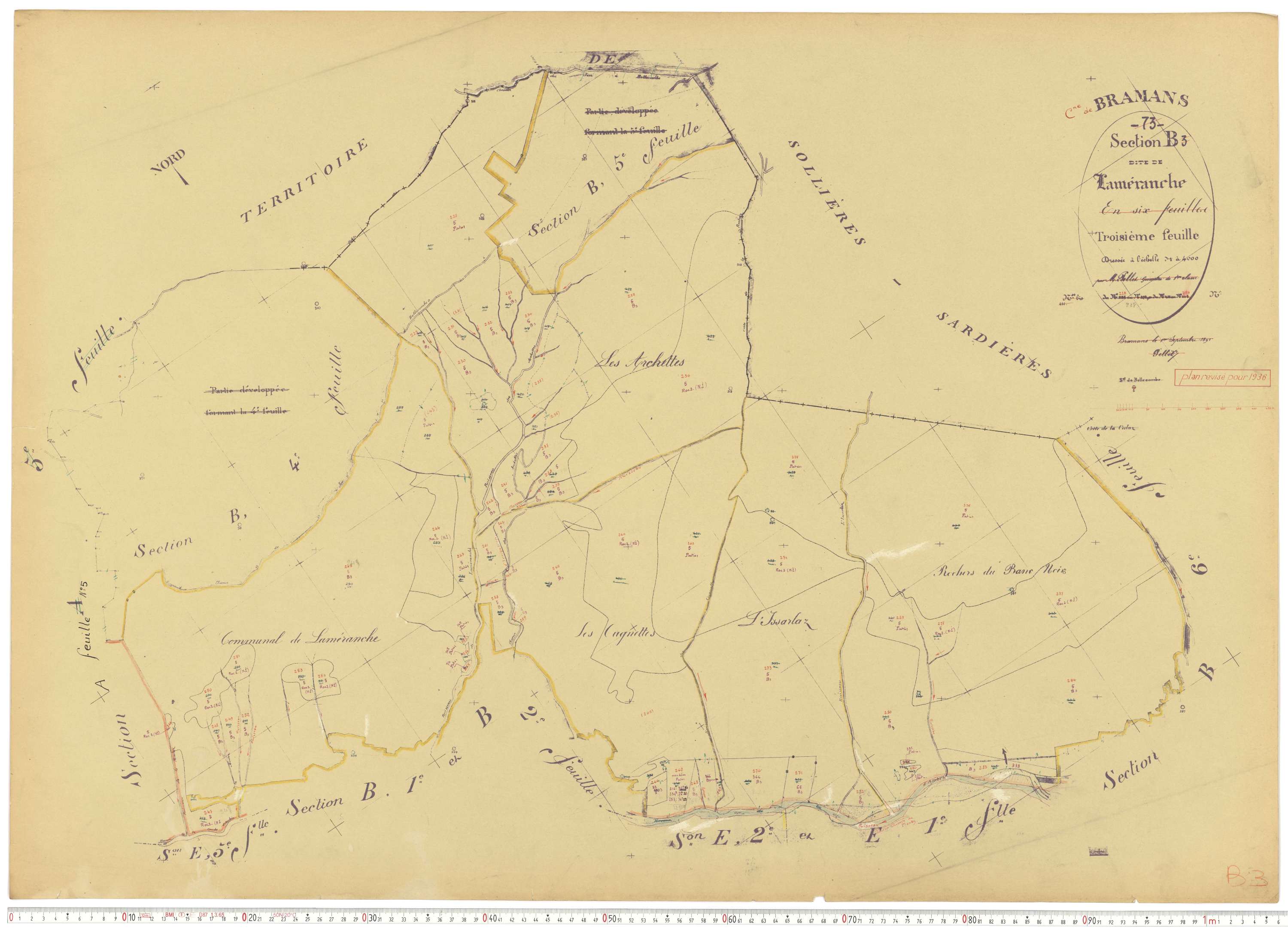Bramans - Plans cadastraux du cadastre rénové.