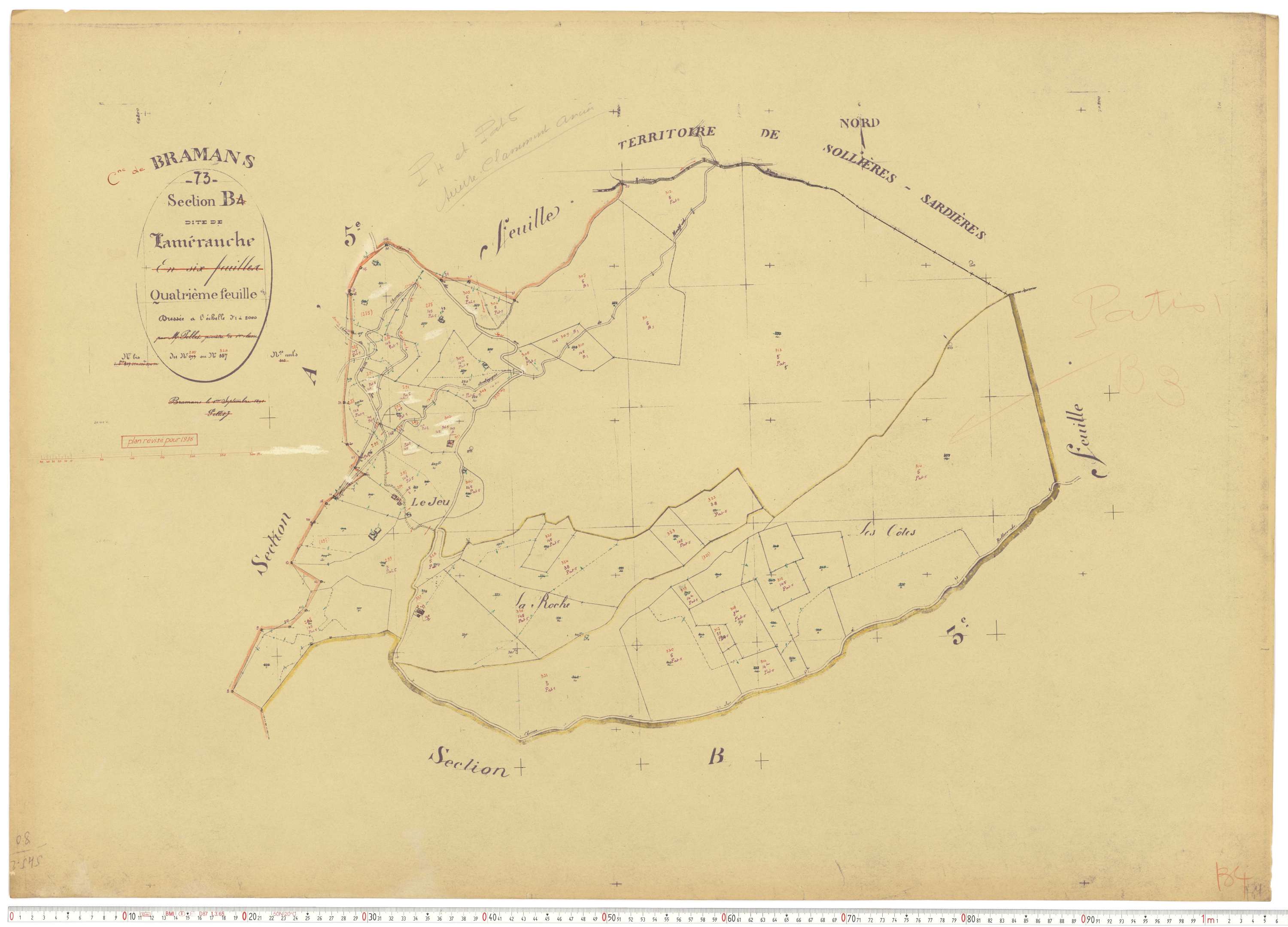 Bramans - Plans cadastraux du cadastre rénové.