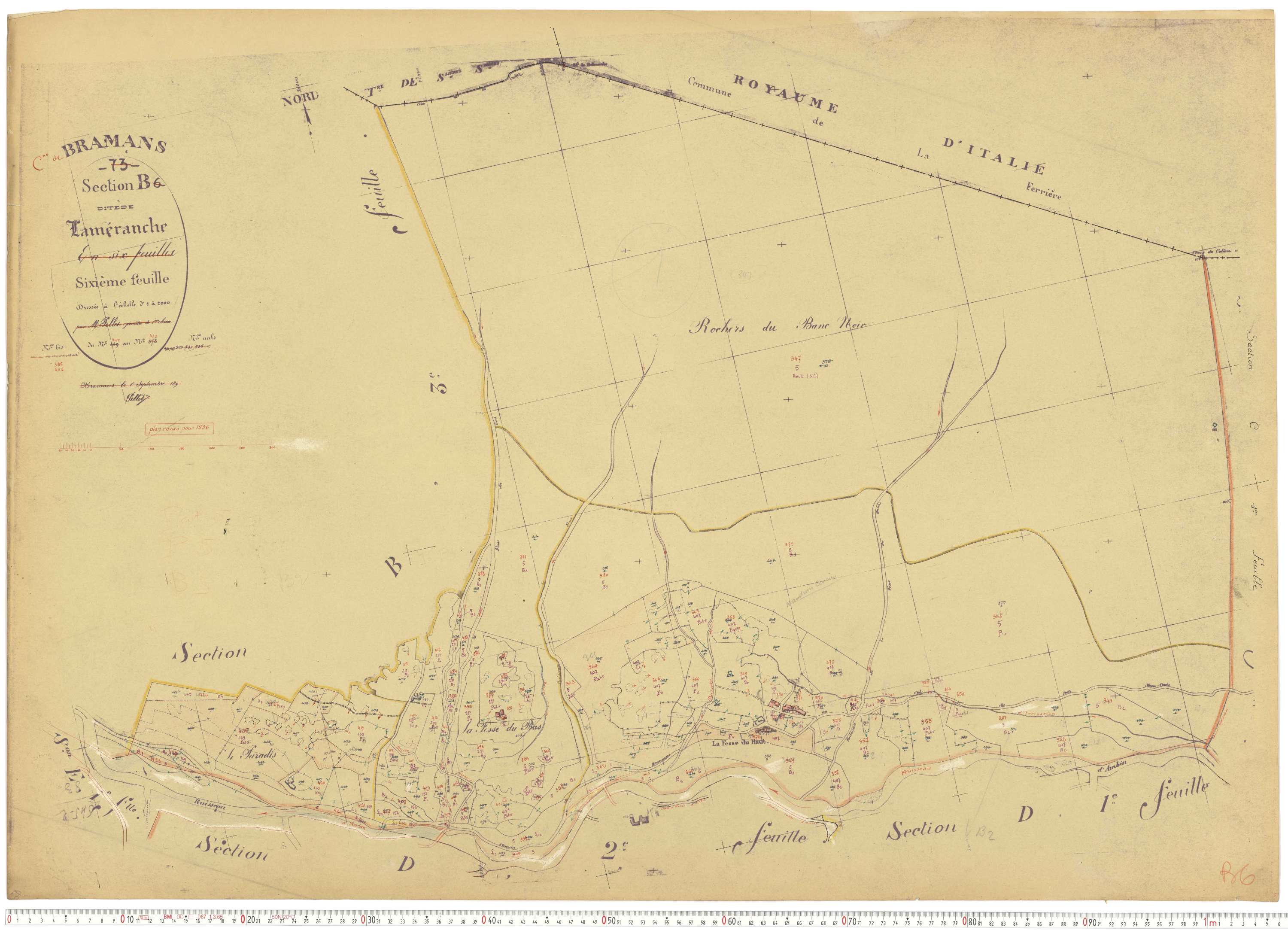 Bramans - Plans cadastraux du cadastre rénové.