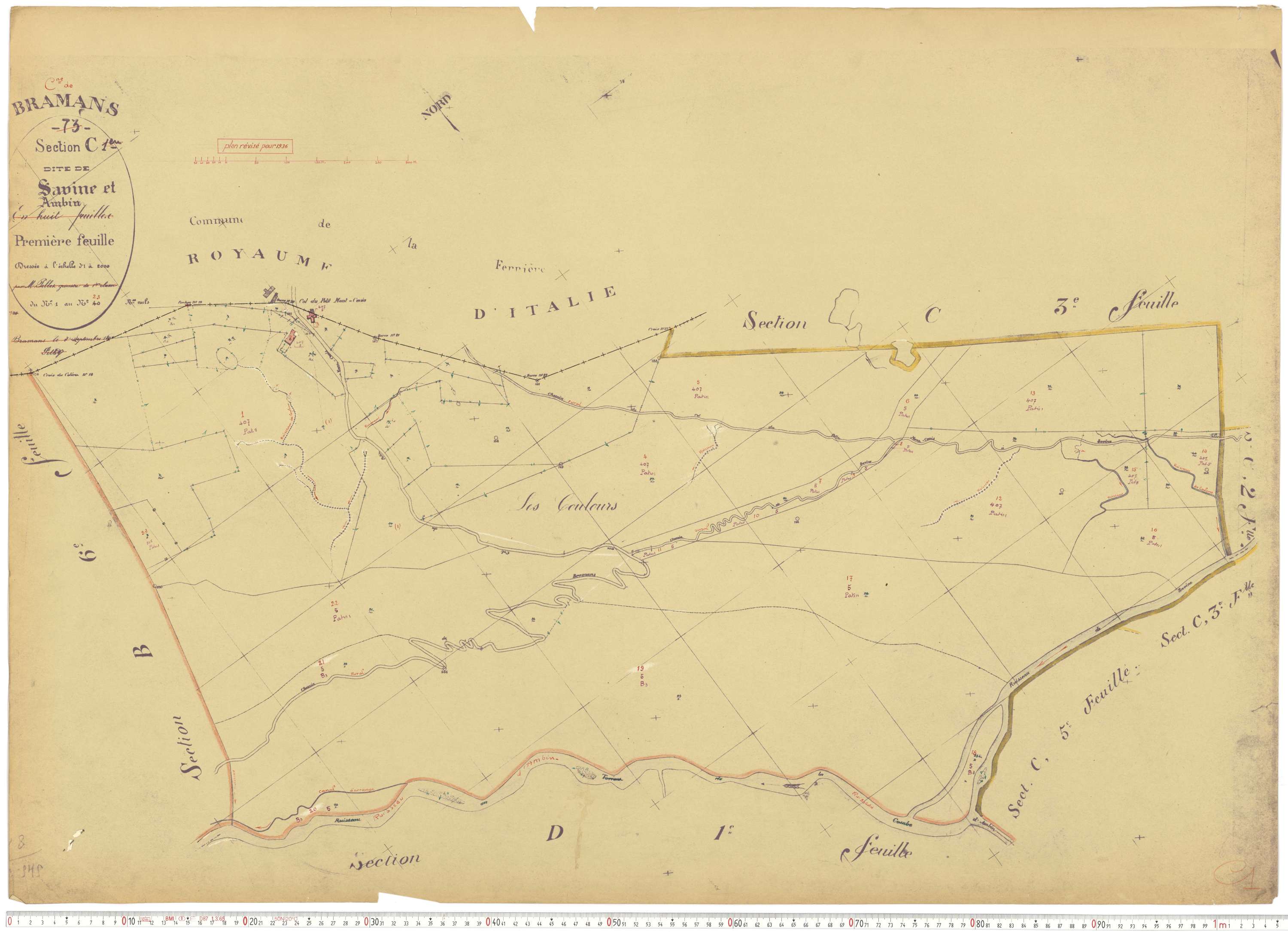 Bramans - Plans cadastraux du cadastre rénové.