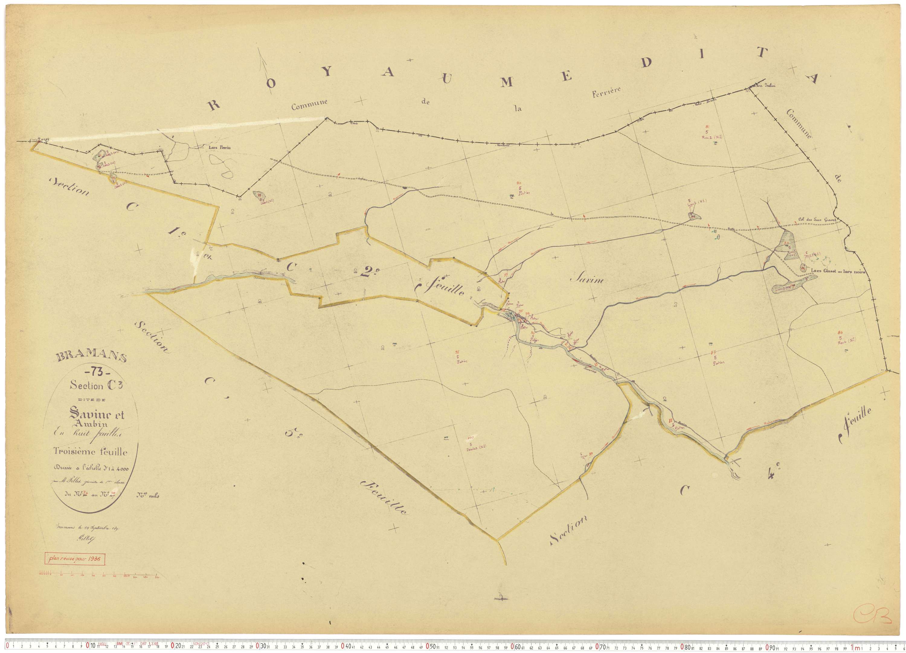 Bramans - Plans cadastraux du cadastre rénové.