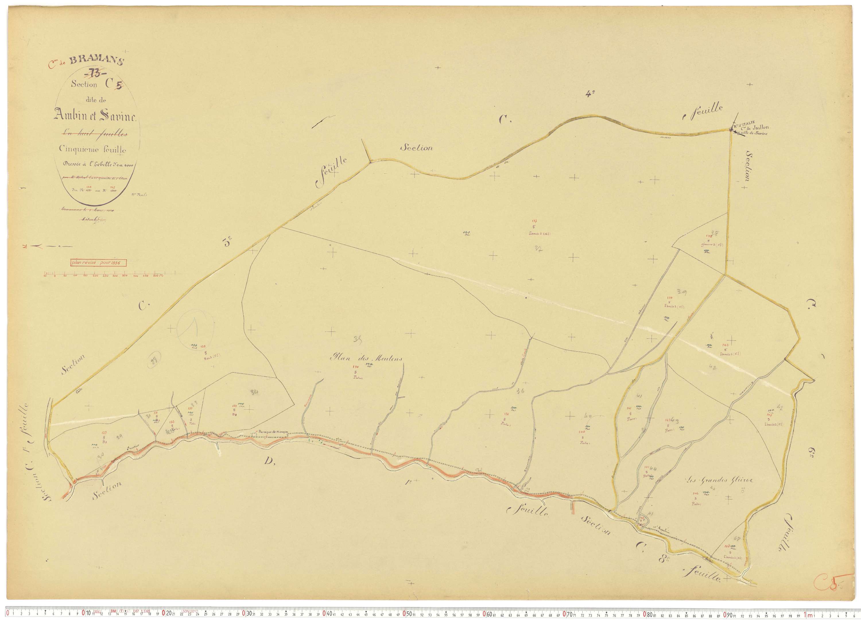 Bramans - Plans cadastraux du cadastre rénové.