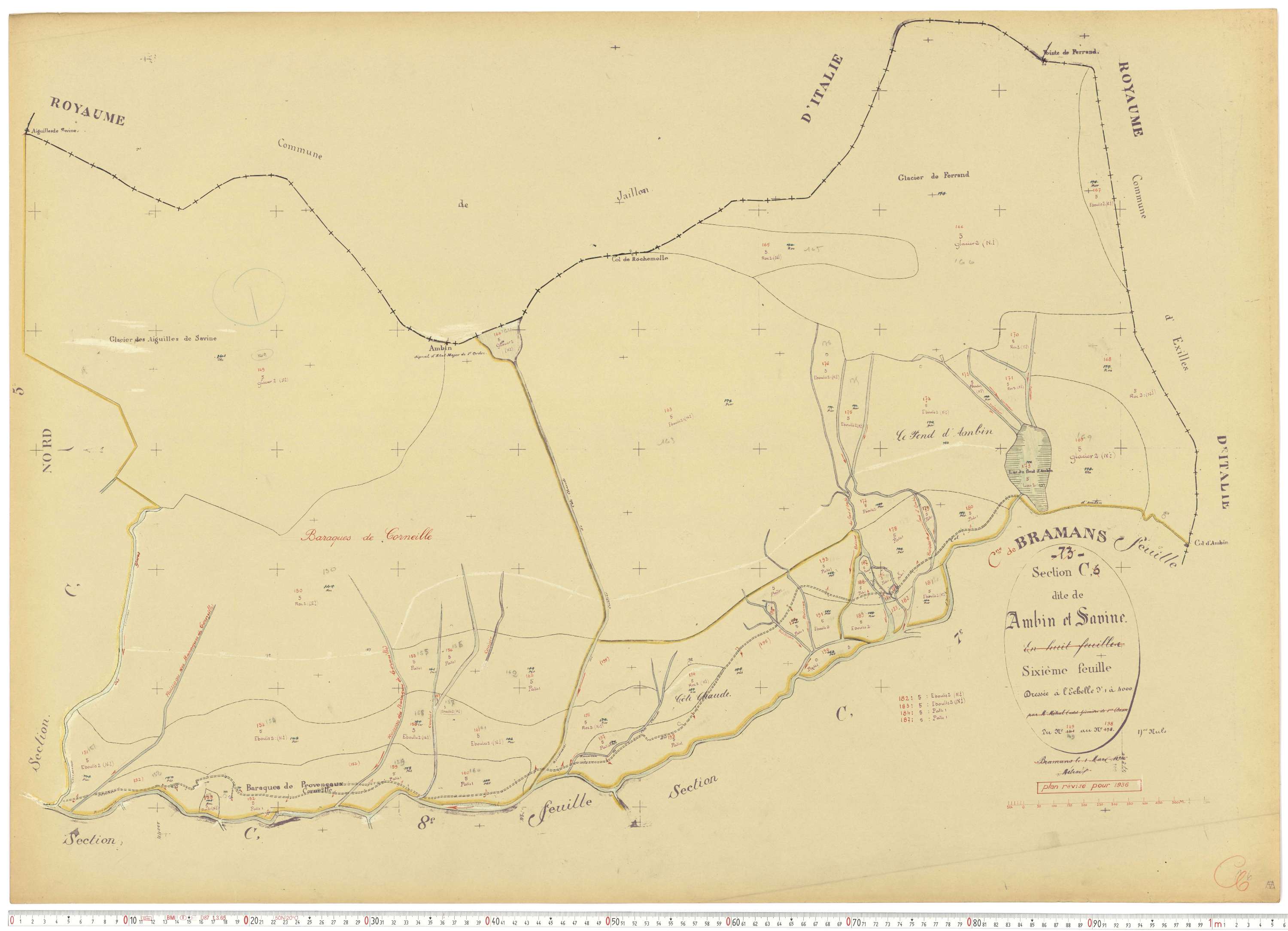 Bramans - Plans cadastraux du cadastre rénové.