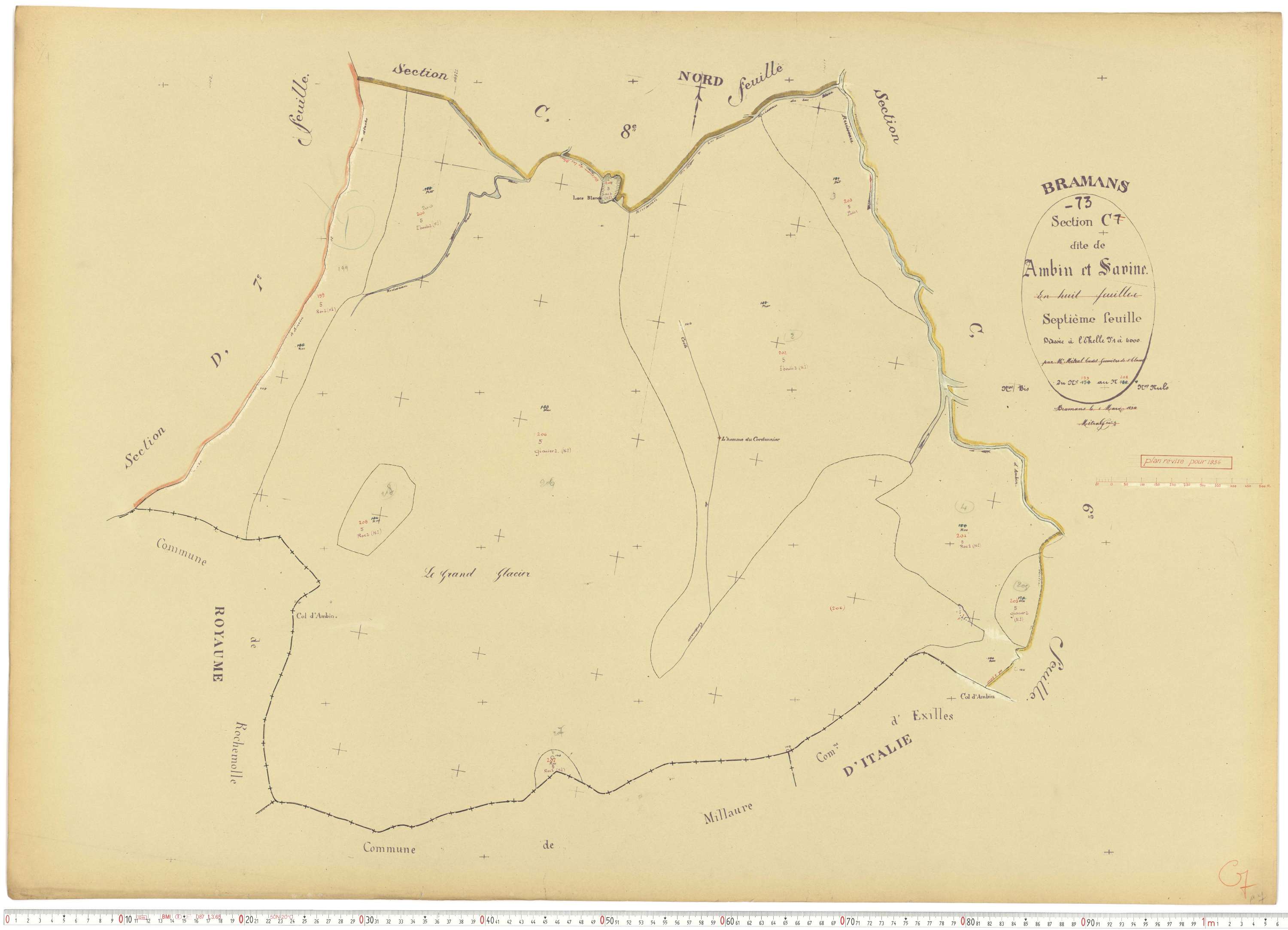 Bramans - Plans cadastraux du cadastre rénové.