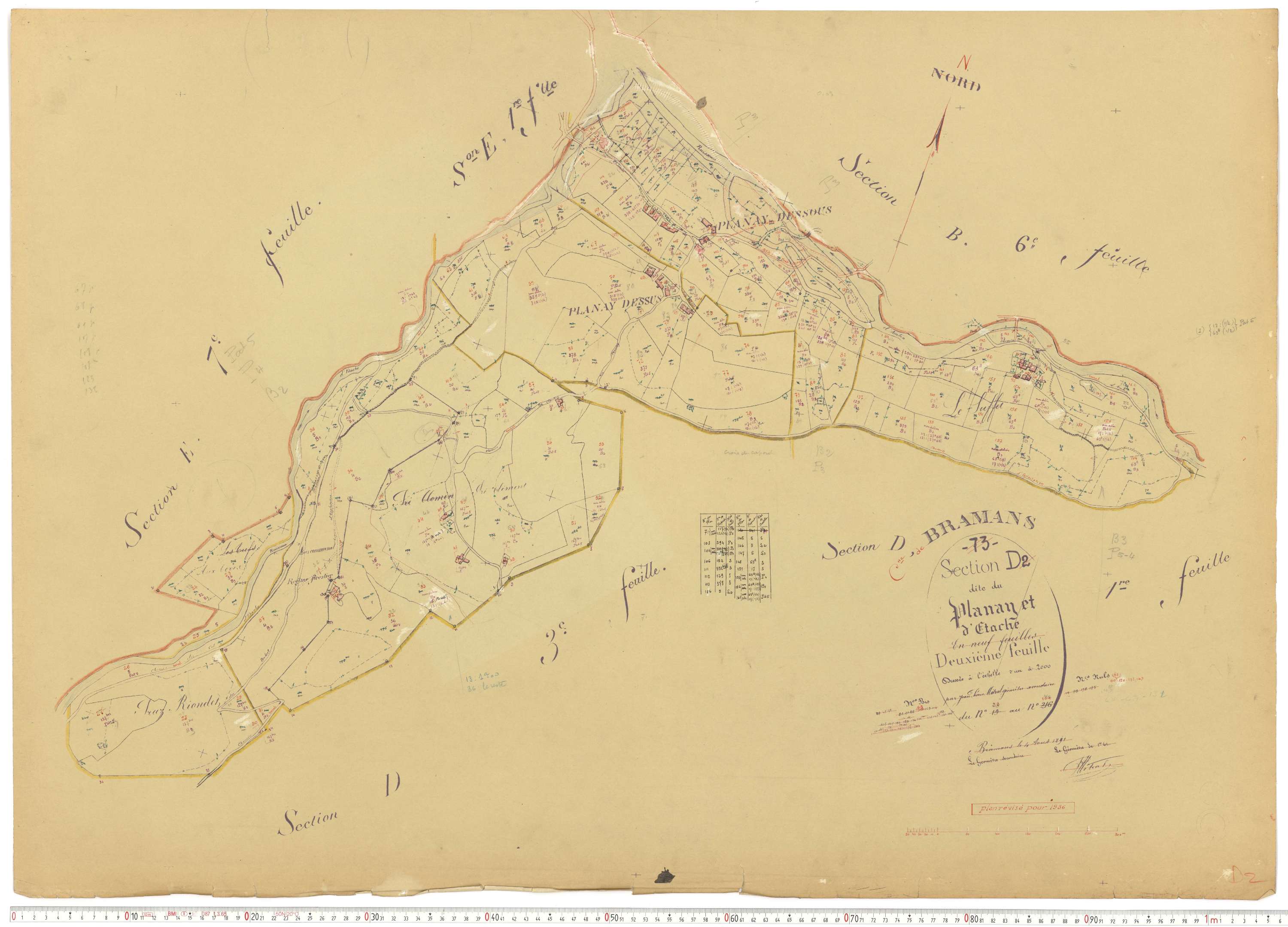 Bramans - Plans cadastraux du cadastre rénové.