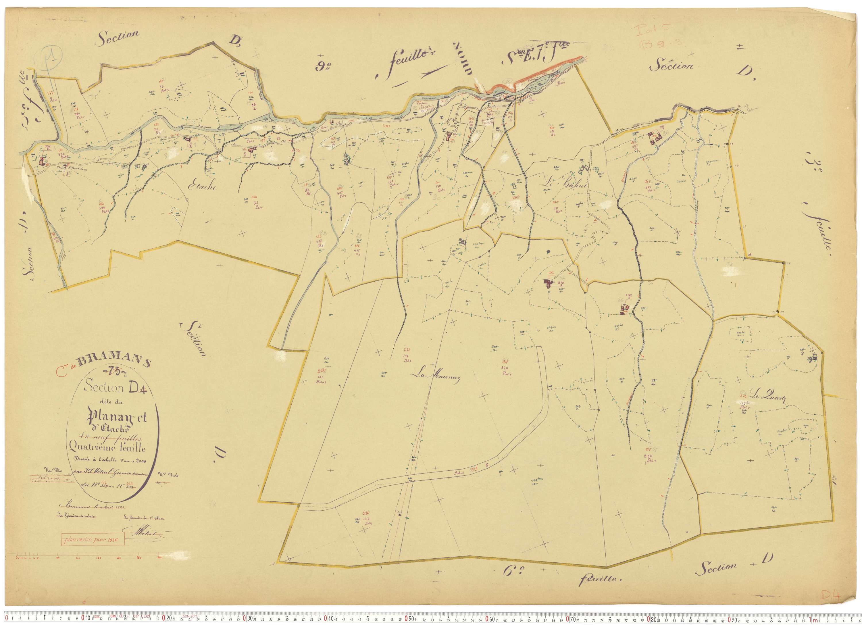 Bramans - Plans cadastraux du cadastre rénové.